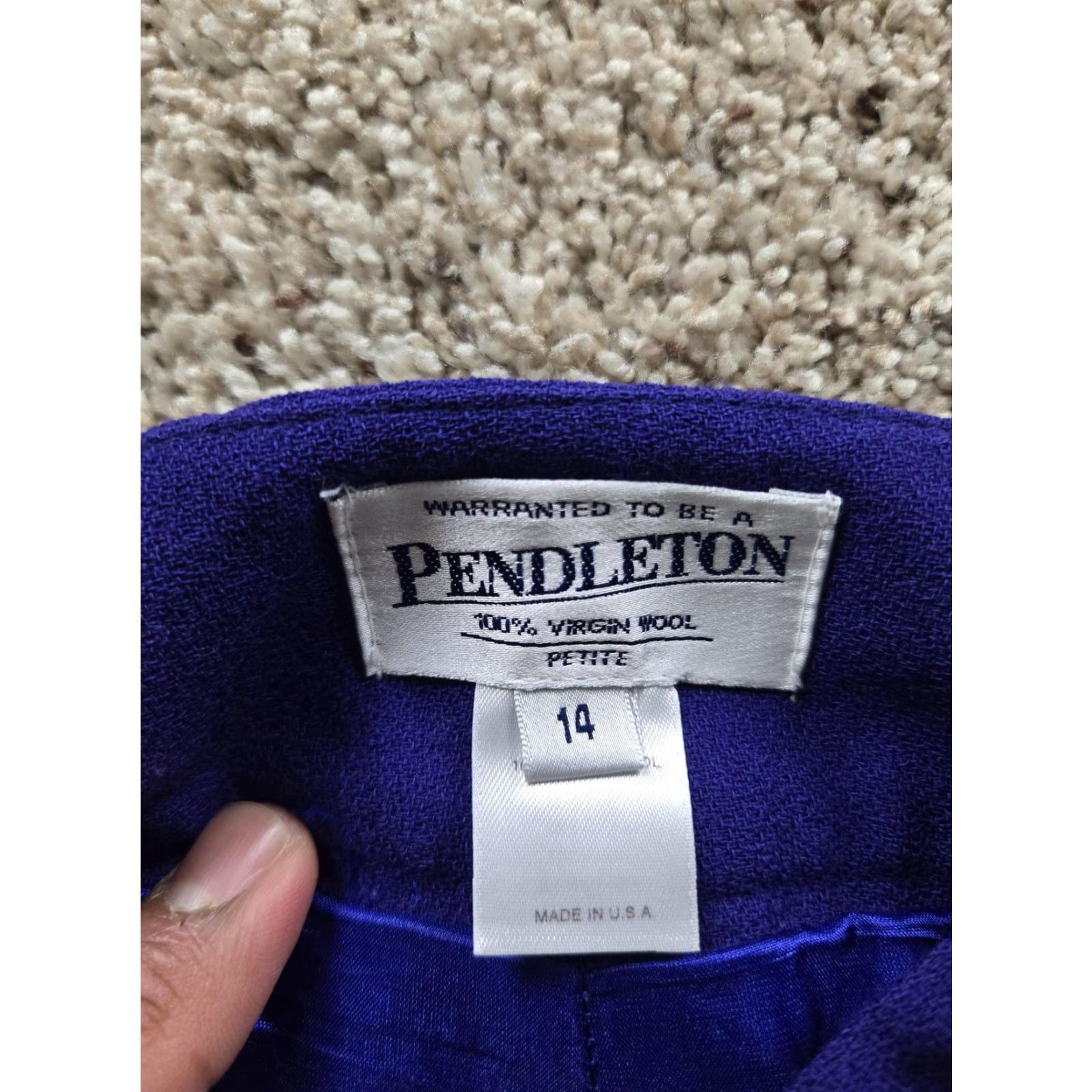 Pendleton VINTAGE Pendleton Dress Pants Womens 14 Petite Purple Wool Straight Leg Made USA Size 36" / US 14 / IT 50 - 2 Thumbnail
