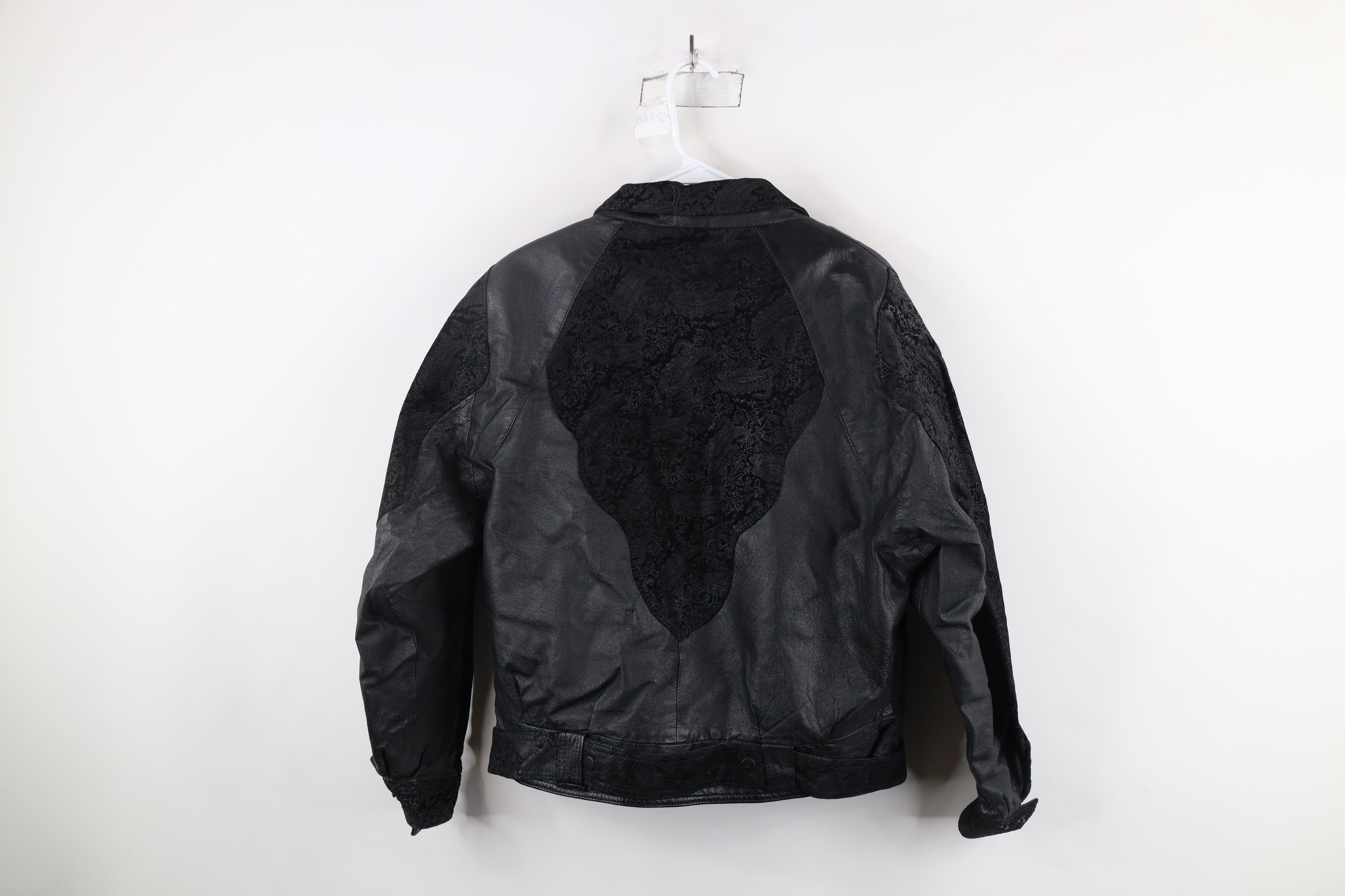 Vintage Vintage 90s Streetwear Goth Leather Bomber Jacket Black Size L / US 10 / IT 46 - 13 Thumbnail