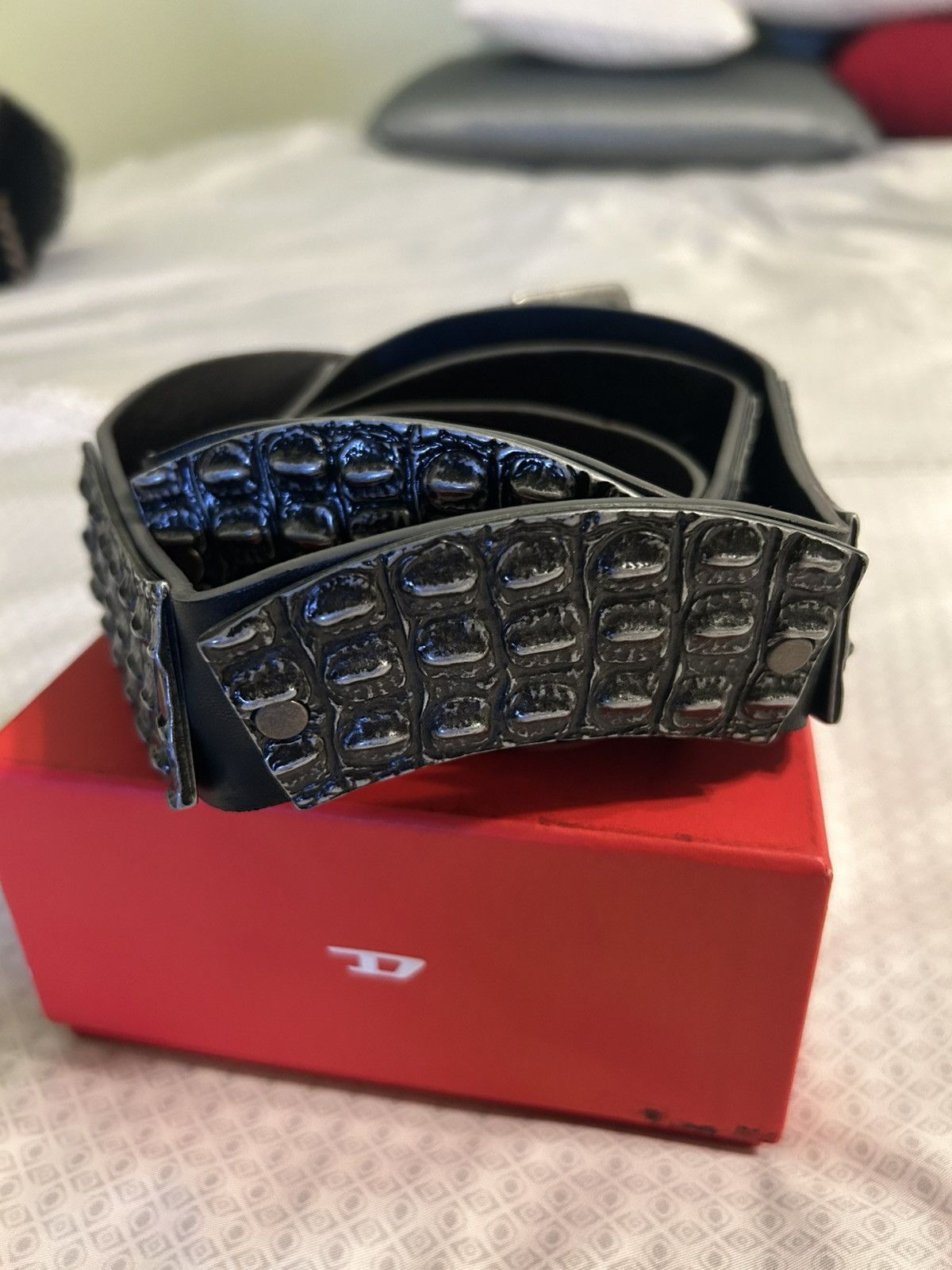 Diesel Diesel Crocodile Belt Size 42 - 3 Thumbnail