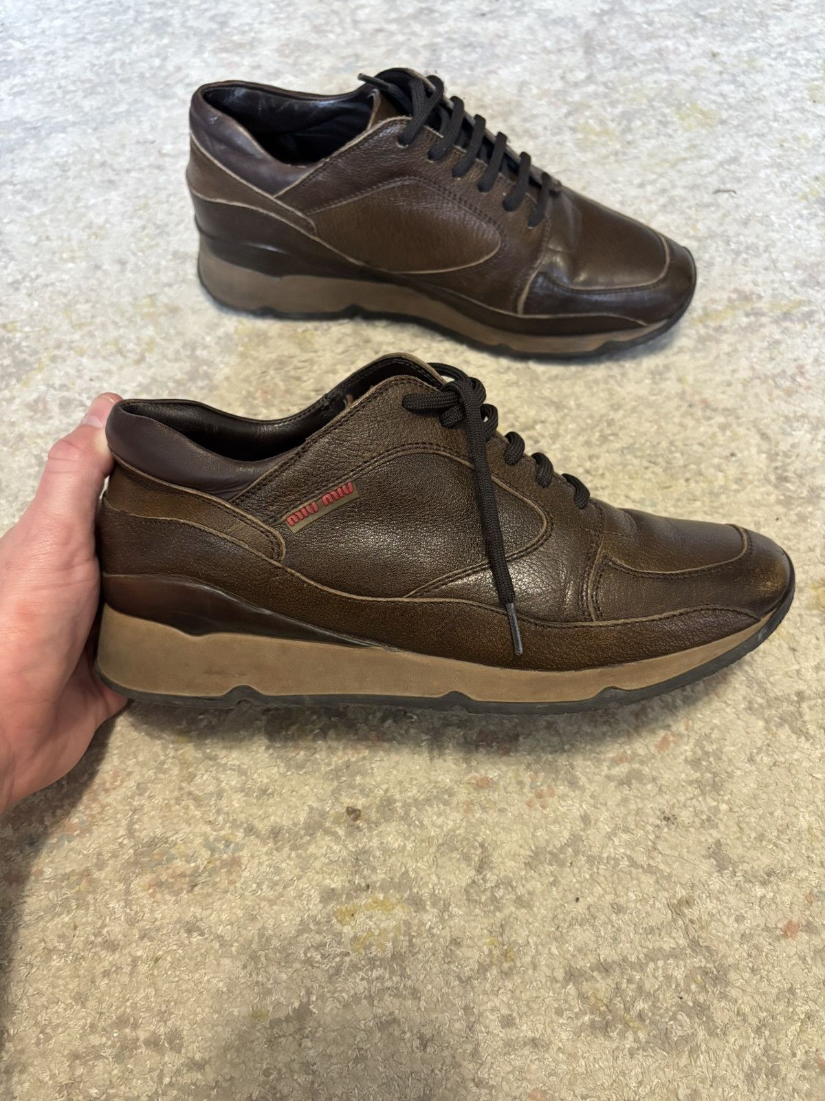 Miu Miu Miu Miu 90s Leather Runners Size US 5.5 / EU 38 - 2 Thumbnail
