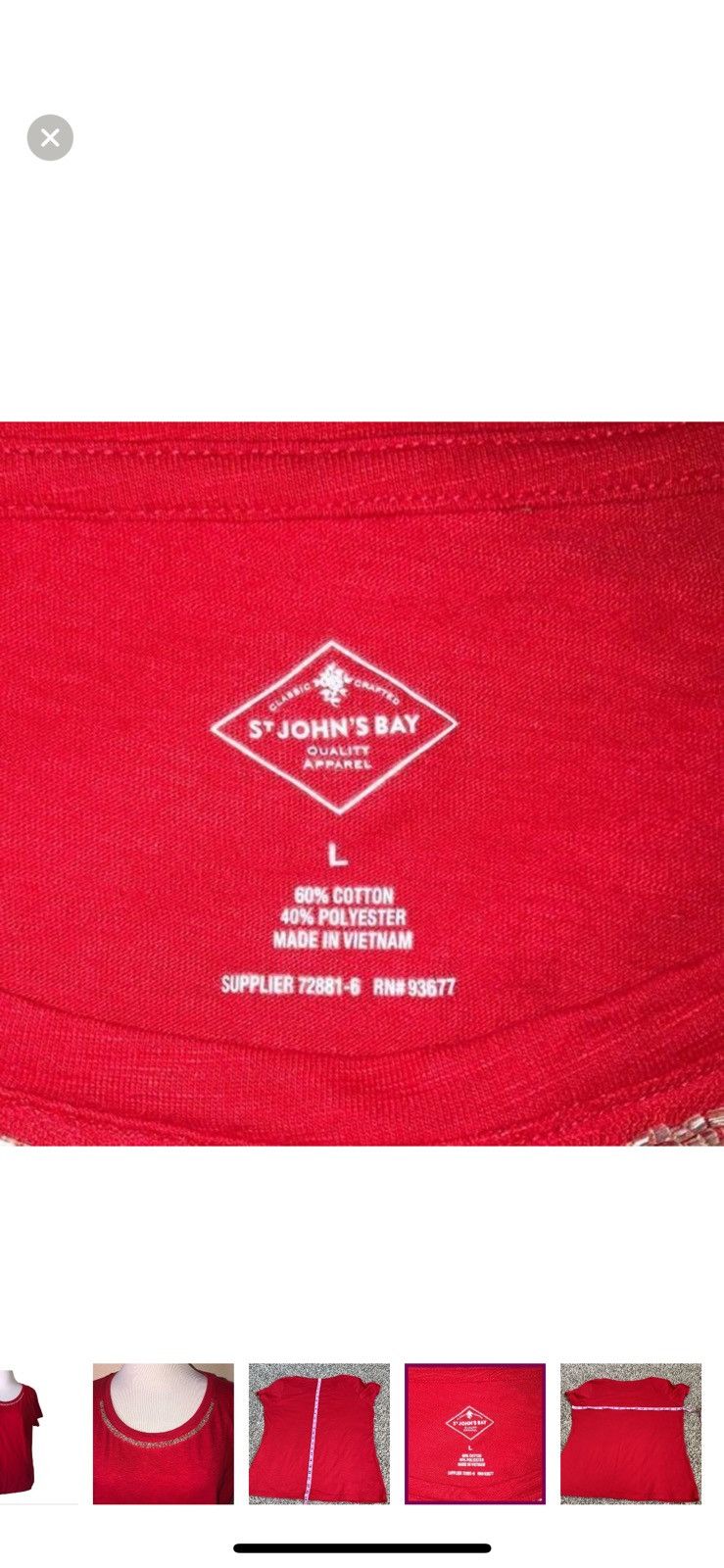 St. Johns Bay St. John’s bay large red beaded tee Size L / US 10 / IT 46 - 4 Thumbnail