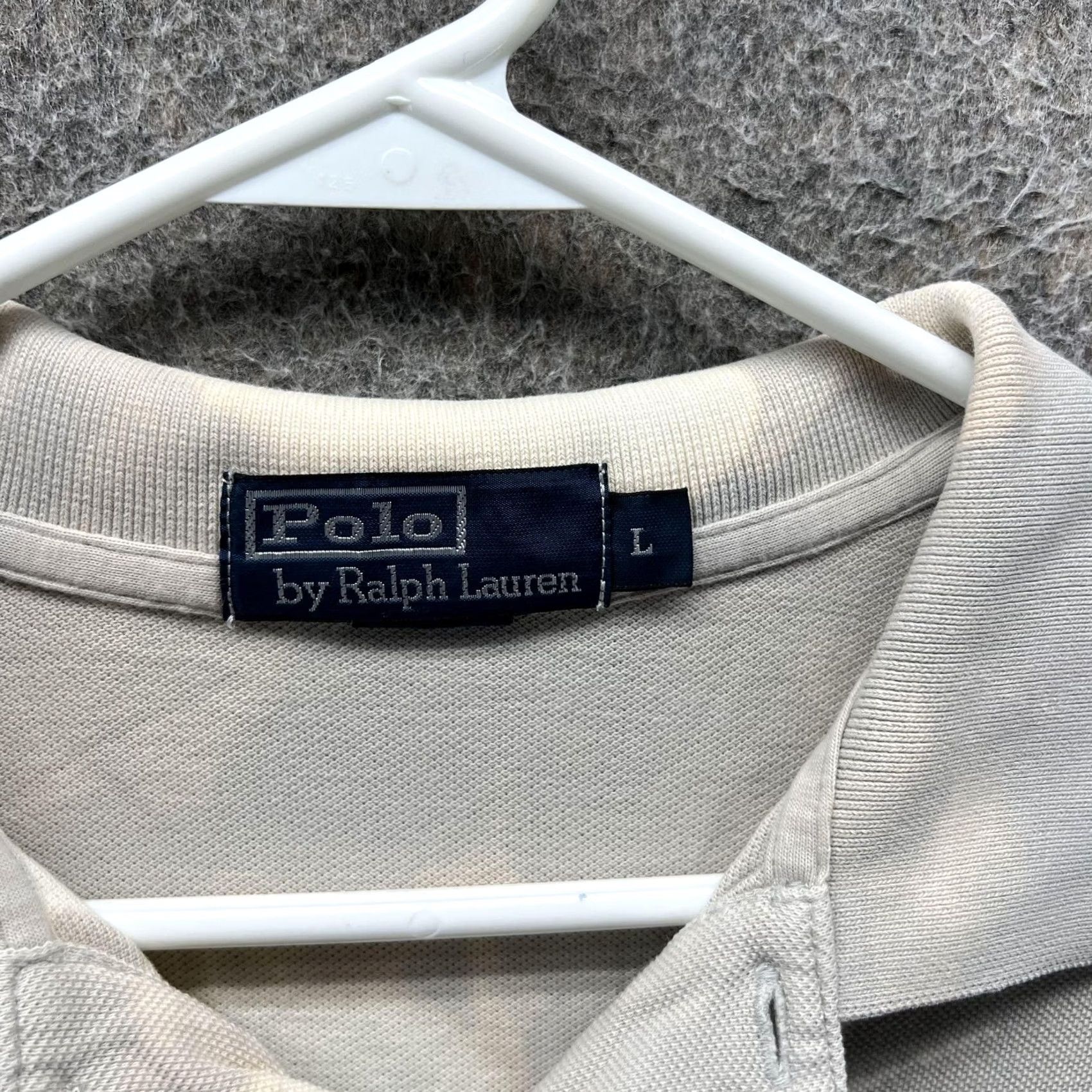 Polo Ralph Lauren Polo Ralph Lauren Polo Shirt Mens Large Beige Bleach Dye Pony Logo Short Sleeve Size US L / EU 52-54 / 3 - 7 Thumbnail