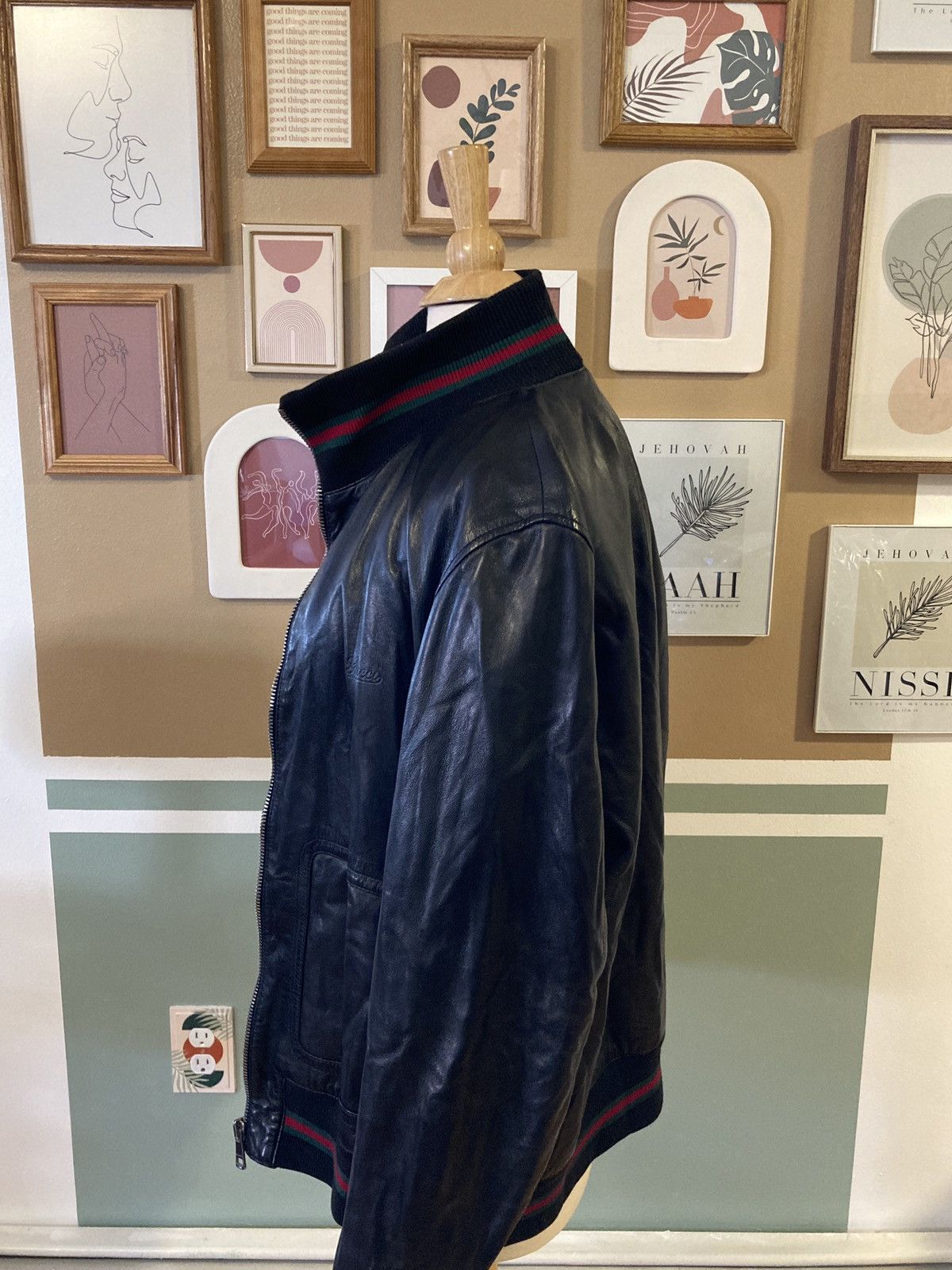 Gucci GUCCI Black Lamb Leather Bomber Jacket MEN Size 58 Size US XXL / EU 58 / 5 - 8 Thumbnail