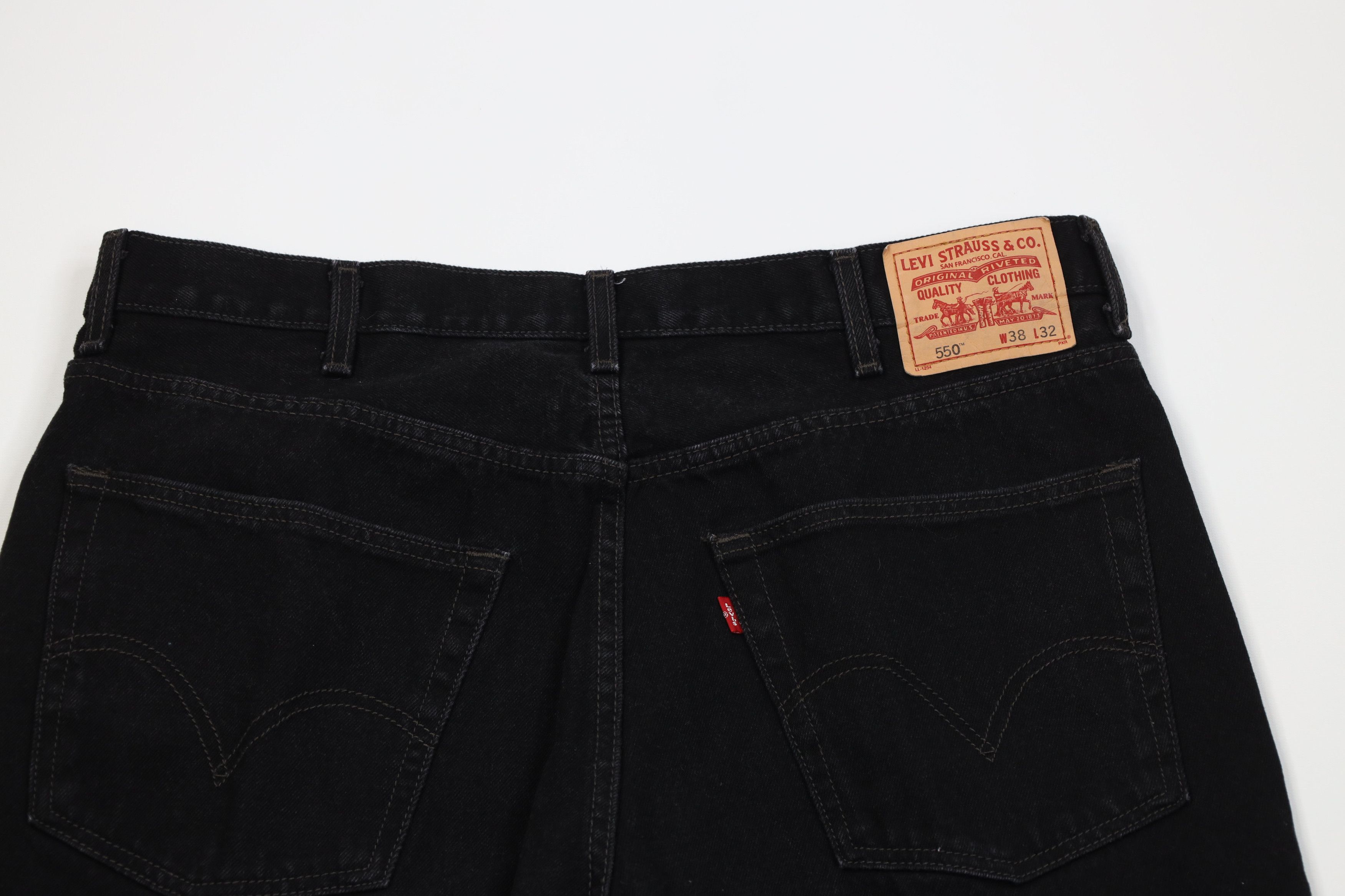 Levi's Vintage Y2K Levis 550 Relaxed Fit Wide Leg Denim Jeans Black Size US 38 / EU 54 - 10 Thumbnail