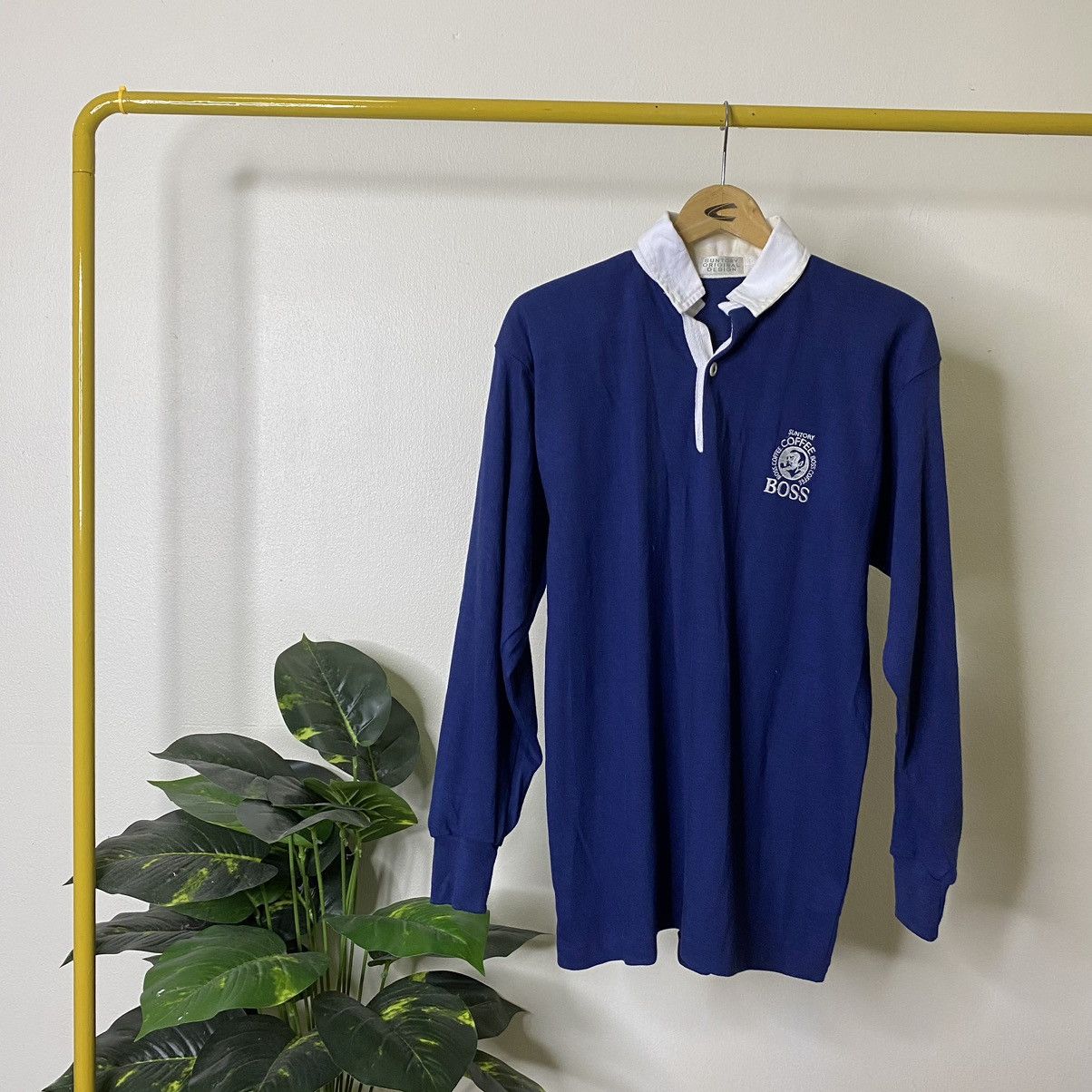 Japanese Brand × Vintage Vintage 90s Suntory Boss Coffee Polo Rugby L/S Size US L / EU 52-54 / 3 - 1 Thumbnail