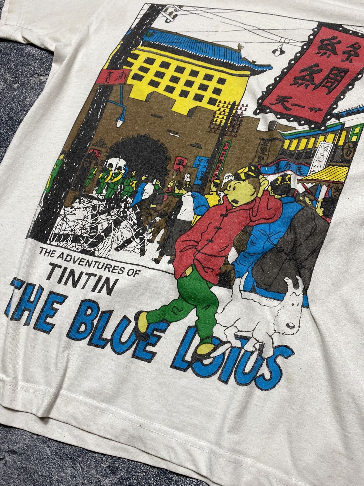 Cartoon Network × Vintage Vintage 90’s TinTin Adventures THE BLUE LOUIS Tshirt Size US M / EU 48-50 / 2 - 6 Thumbnail