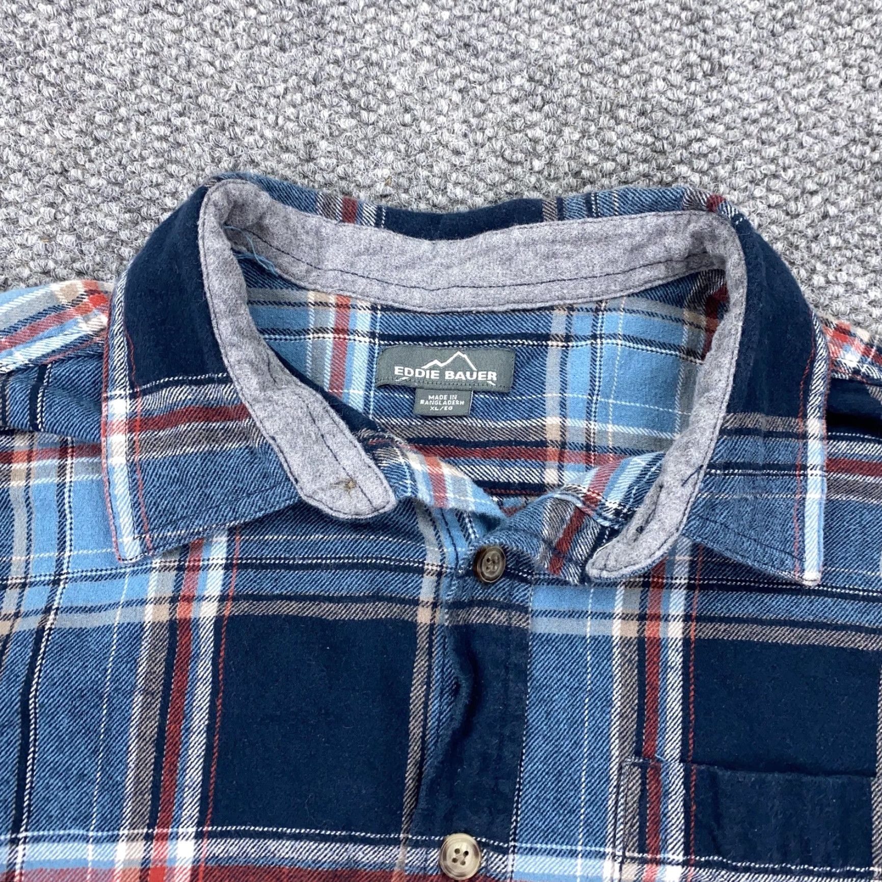 Eddie Bauer Eddie Bauer Shirt Mens XL Blue Red Plaid Flannel Long Sleeve Western Pocket Size US XL / EU 56 / 4 - 2 Thumbnail
