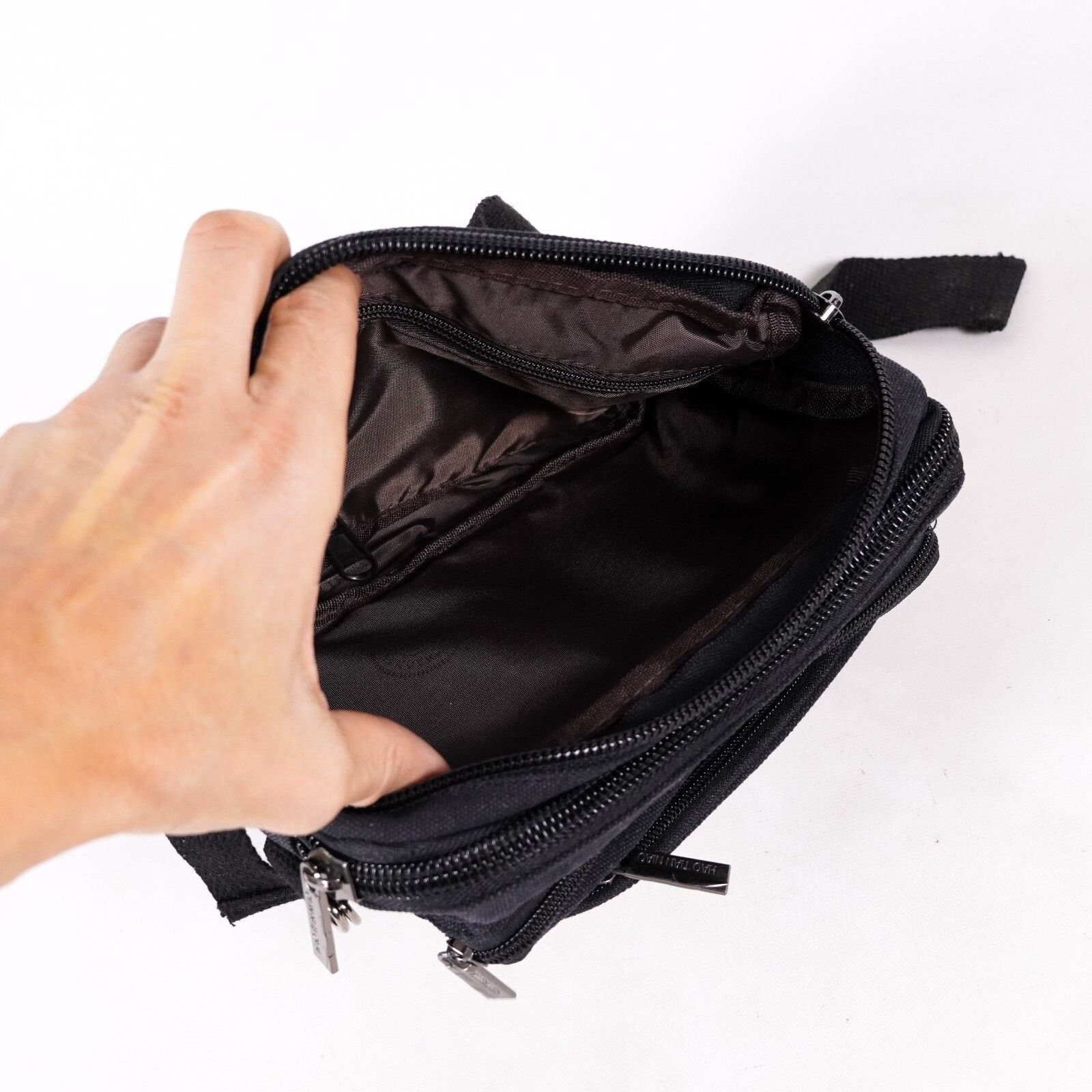 Other Haotianniao Black Canvas Fanny Pack Waist Hip Bag Belt Size ONE SIZE - 4 Thumbnail