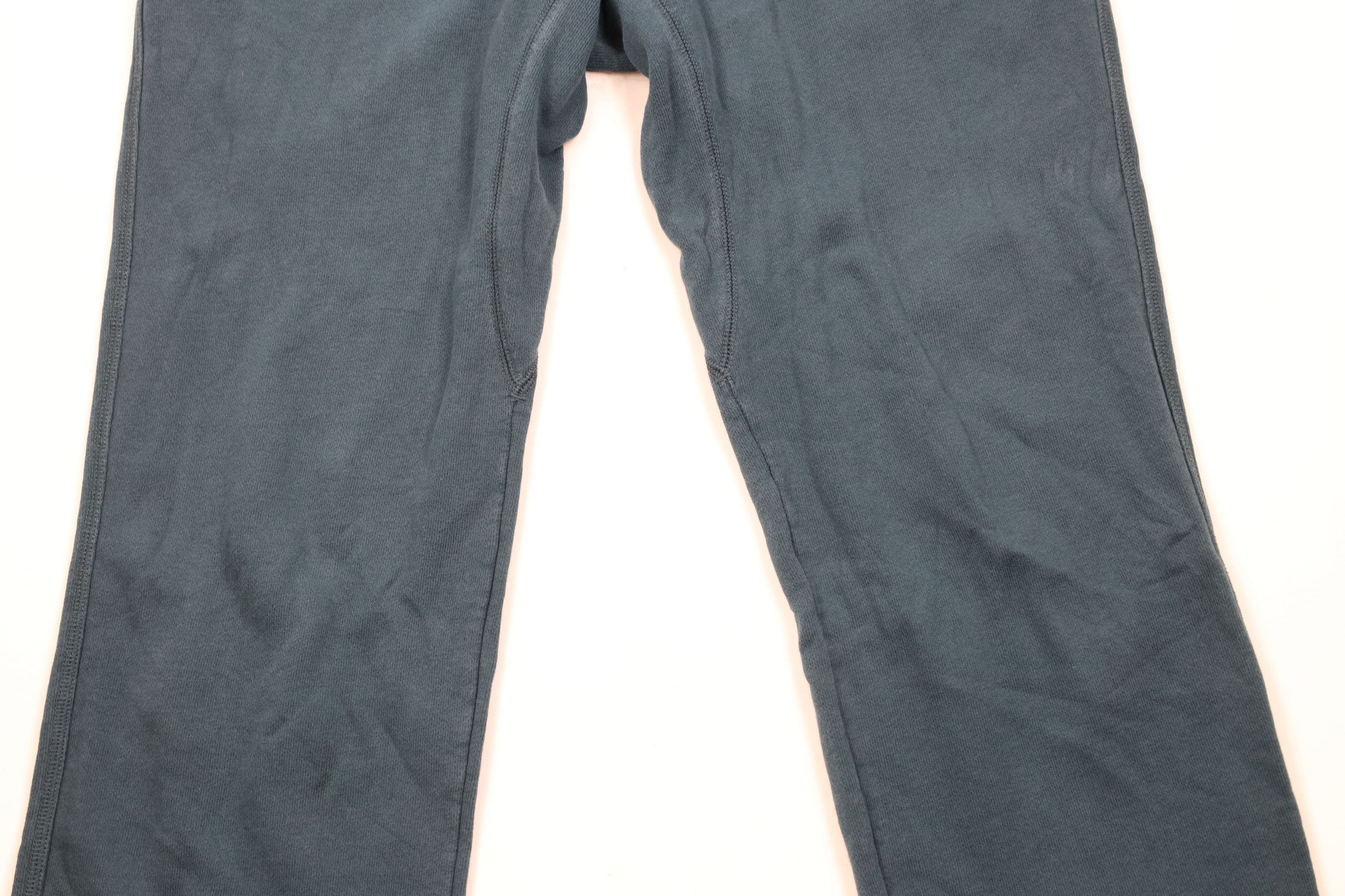 Nike × Vintage Vintage Nike Swoosh Cotton Ribbed Knit Wide Sweatpants Teal Size US 34 / EU 50 - 3 Thumbnail