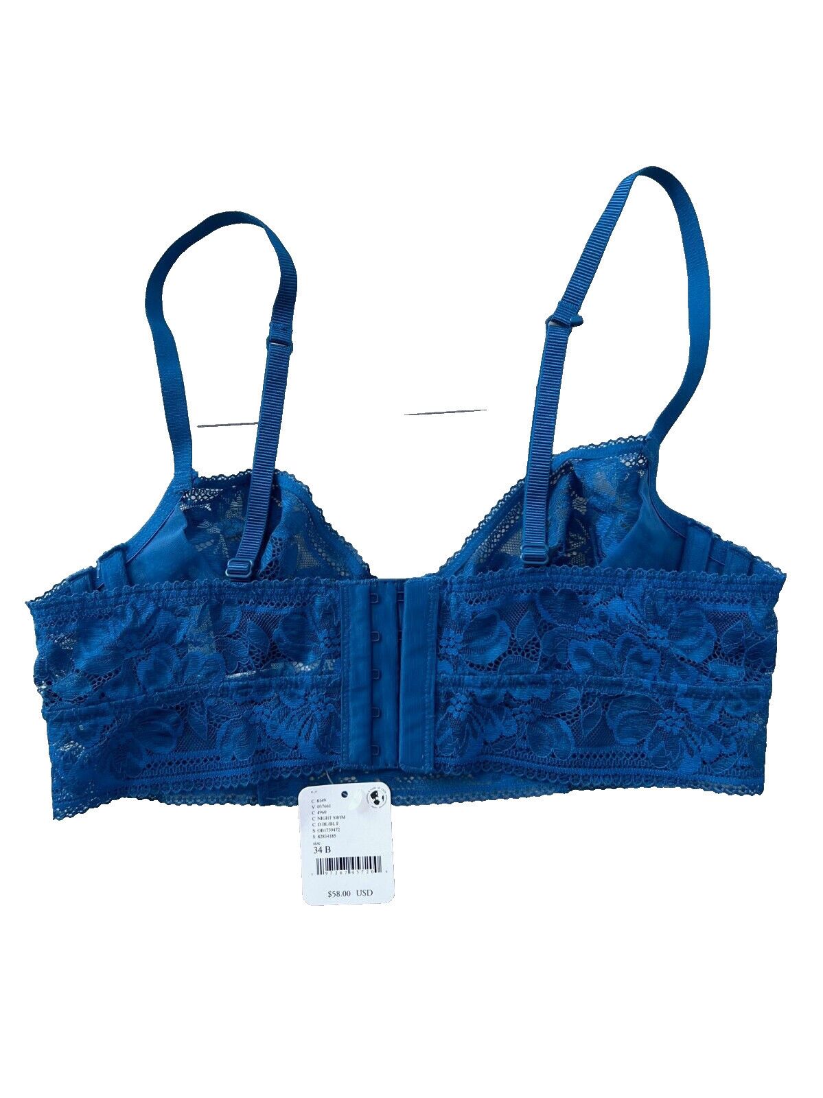 Free People Free People Sorento Demi Lace Longline Bra Night Swim 34B Size ONE SIZE - 3 Thumbnail