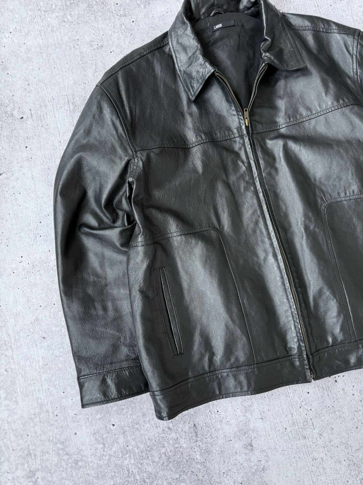 Vintage Vintage 90s Black Leather Jacket Y2K Size US L / EU 52-54 / 3 - 7 Thumbnail