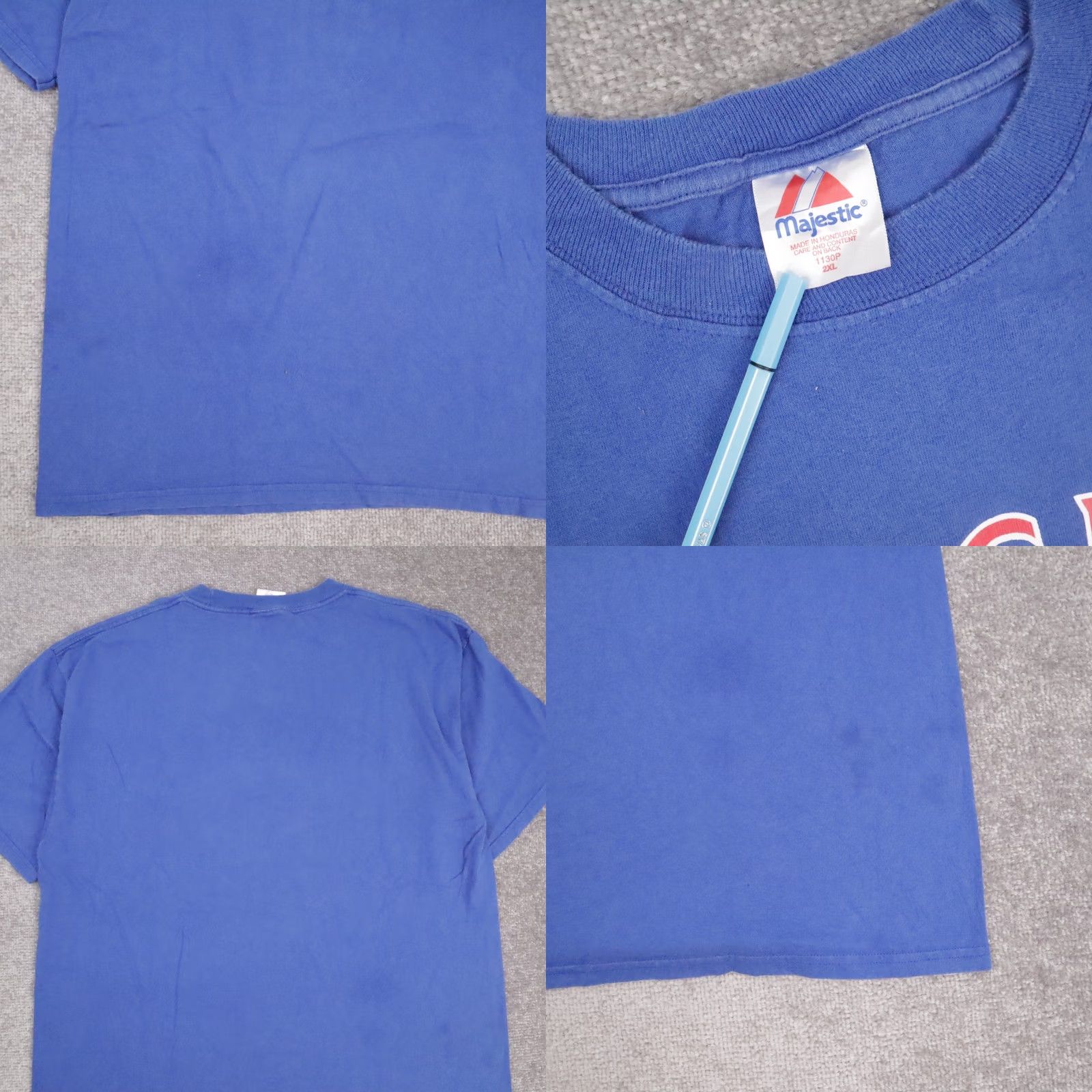 Vintage VINTAGE Majestic 90s Texas Rangers Baseball USA Sports T-Shirt 2XL Blue Short Sleeve Mens Size US XXL / EU 58 / 5 - 8 Thumbnail