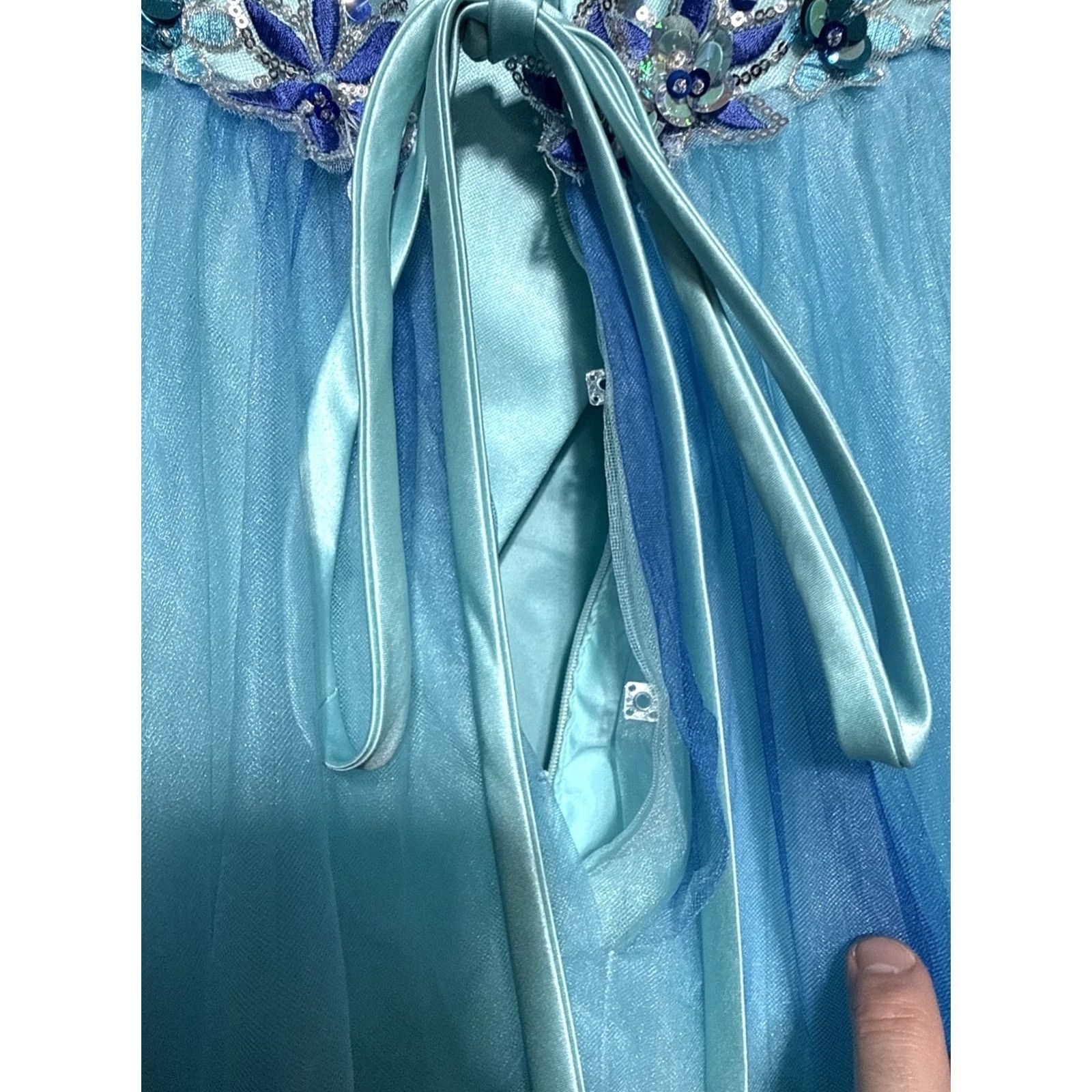 Vintage Alfred Angelo Royal Ball Disney Princess Stunning Prom Dress - Blue - Size 12 - NWOT - Strapless Sleeveless Ball Gown Womens Size ONE SIZE - 6 Thumbnail