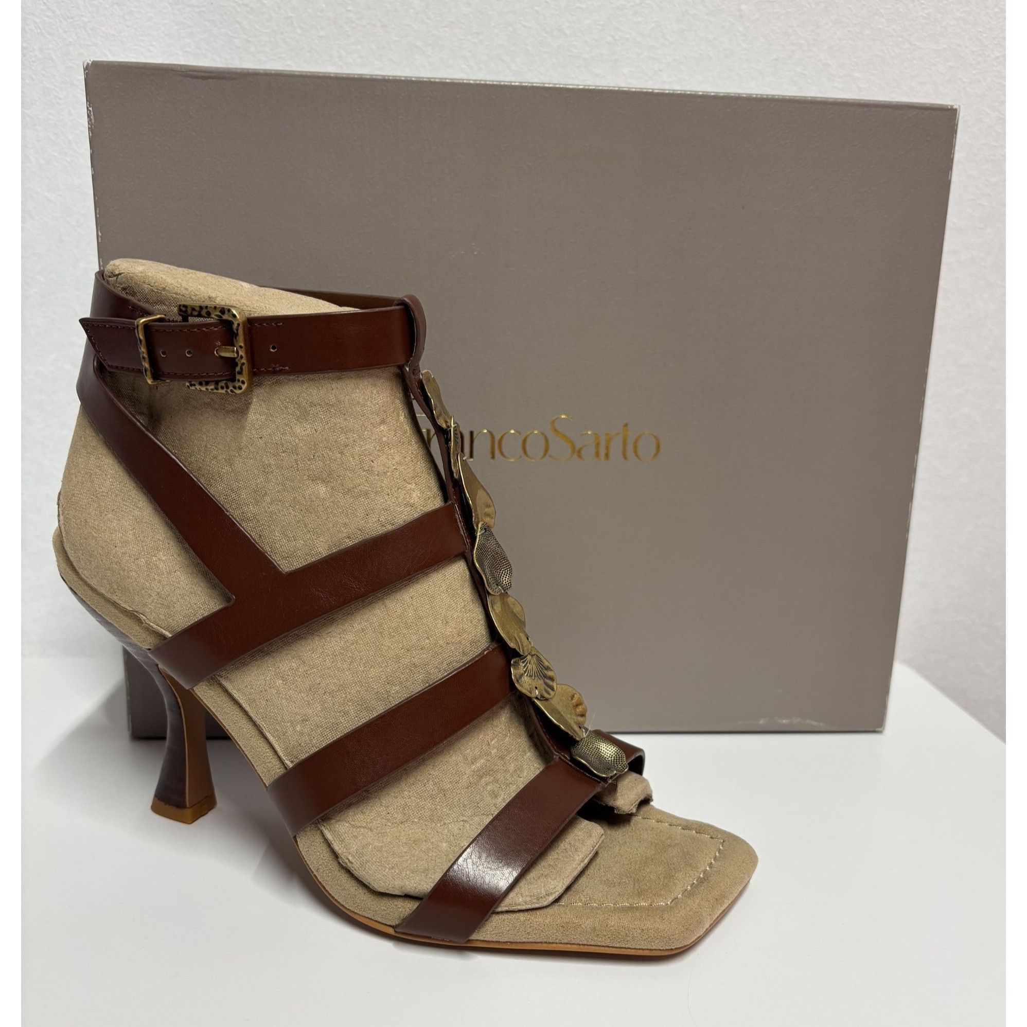 Franco Sarto FRANCO SARTO / L-Rine / Dress Sandals / Amber / Brown / Lea Size US 7.5 / IT 37.5 - 7 Thumbnail