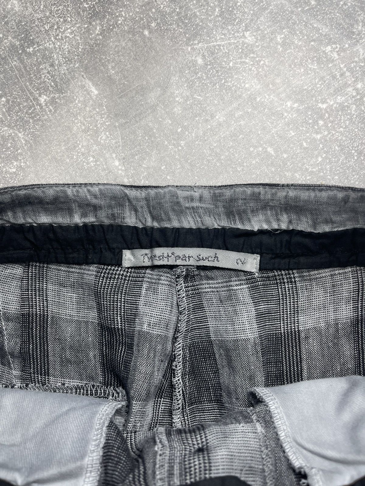 Transit Transit Par-Such Linen Trousers Gray Plaid Pants Avant-Garde Size 32" / US 10 / IT 46 - 13 Thumbnail