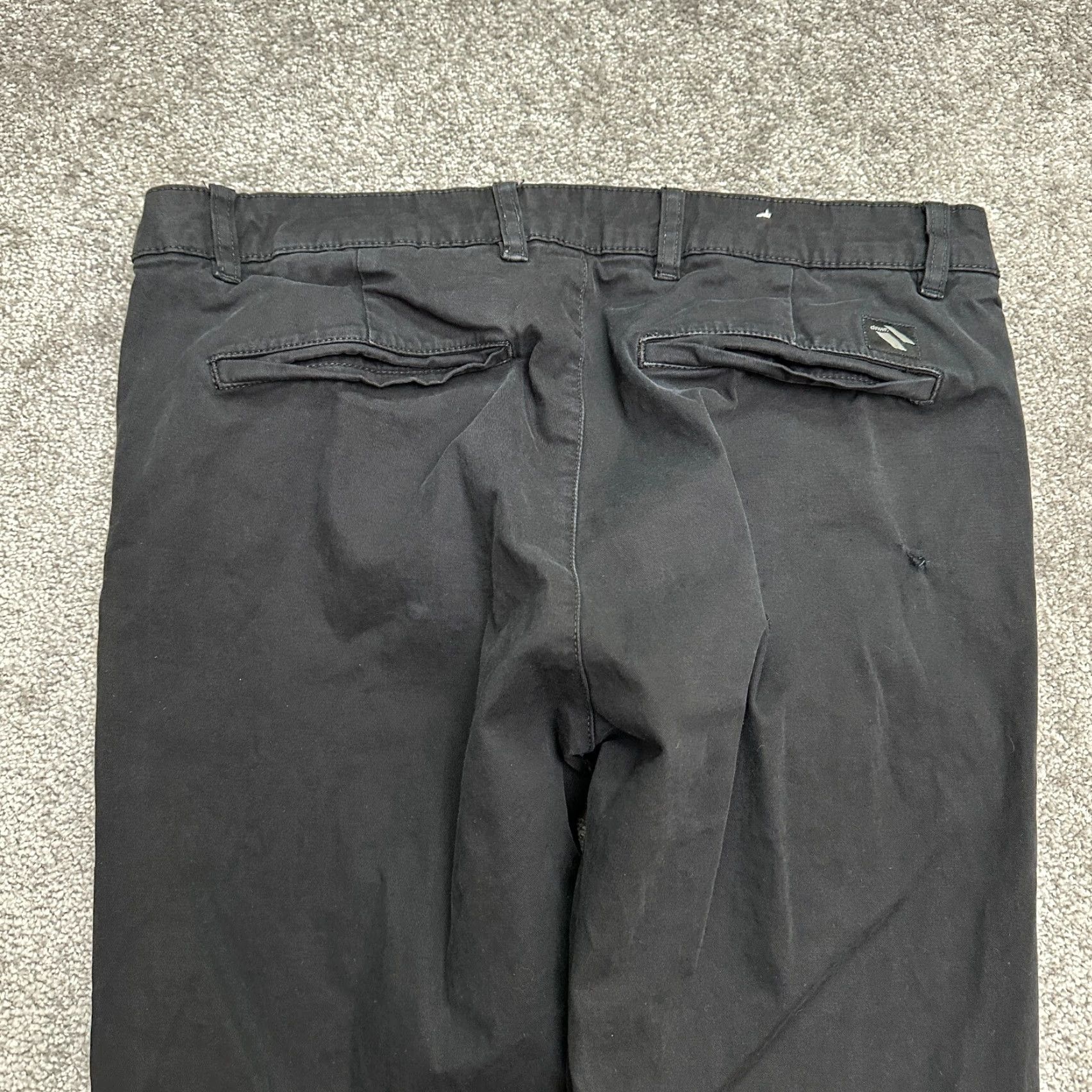 Zara ZARA Chino Pants Mens 34 Black Solid Straight Flat Front Casual Cotton 35x29.5 Size US 34 / EU 50 - 5 Thumbnail