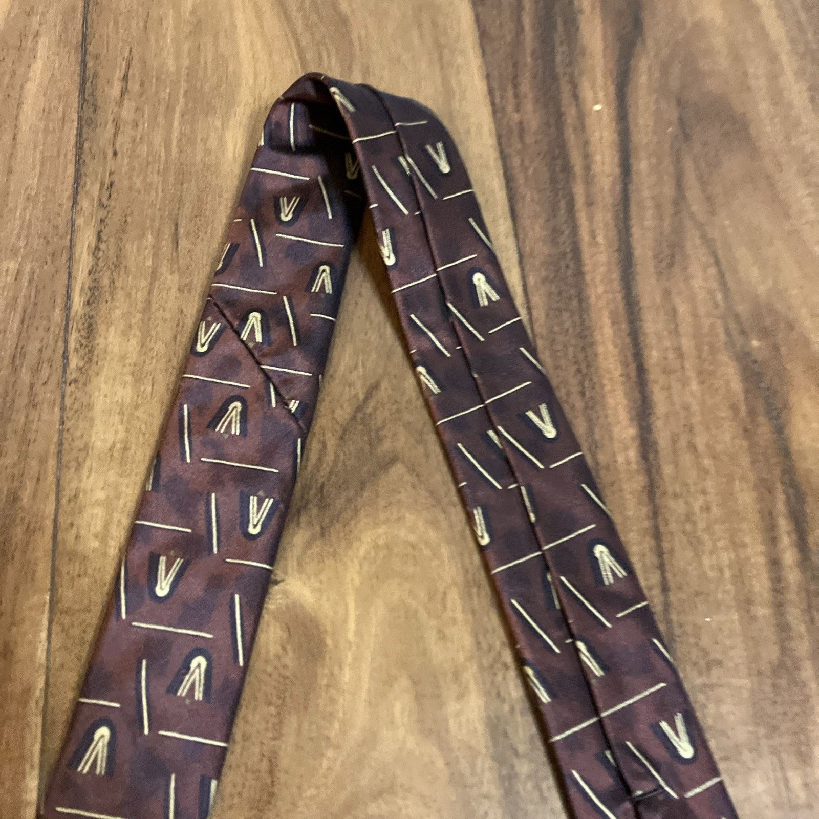 Robert Talbott ROBERT TALBOTT Men's Silk Necktie USA Bronze Modernist Prom Size ONE SIZE - 14 Thumbnail