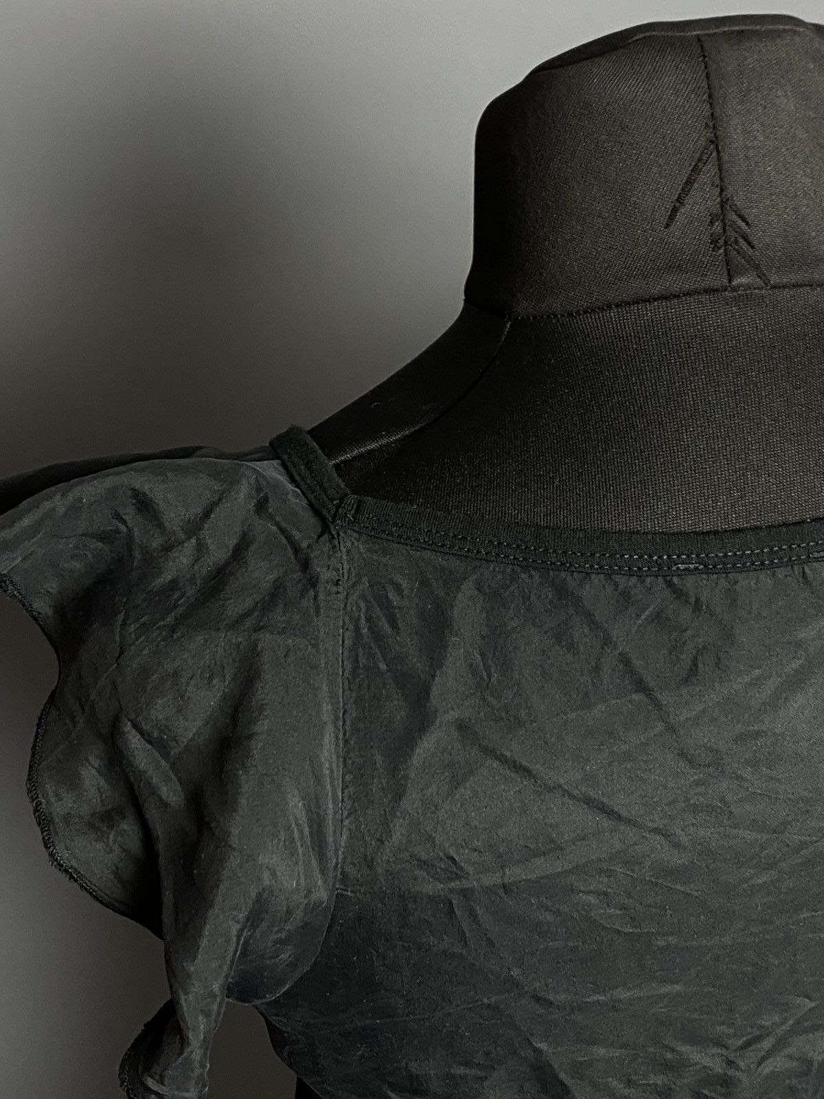 Armani Armani Jeans Black Mixed-Fabric Top XS Modal Front Silk Back Size XS / US 0-2 / IT 36-38 - 14 Thumbnail
