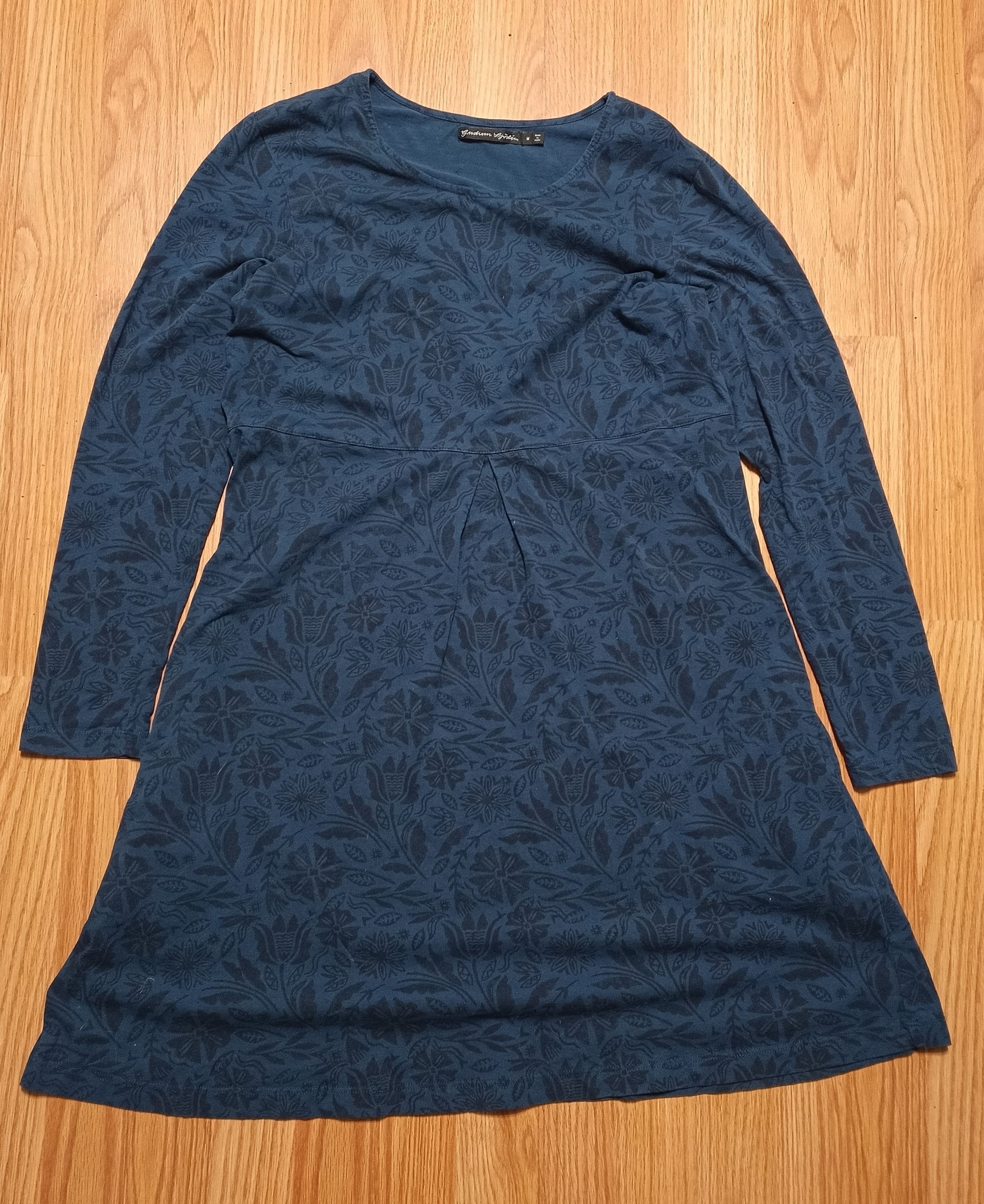 Designer Gudrun Sjoden Blue Floral Print Cotton Dress Size M Size M / US 6-8 / IT 42-44 - 6 Thumbnail