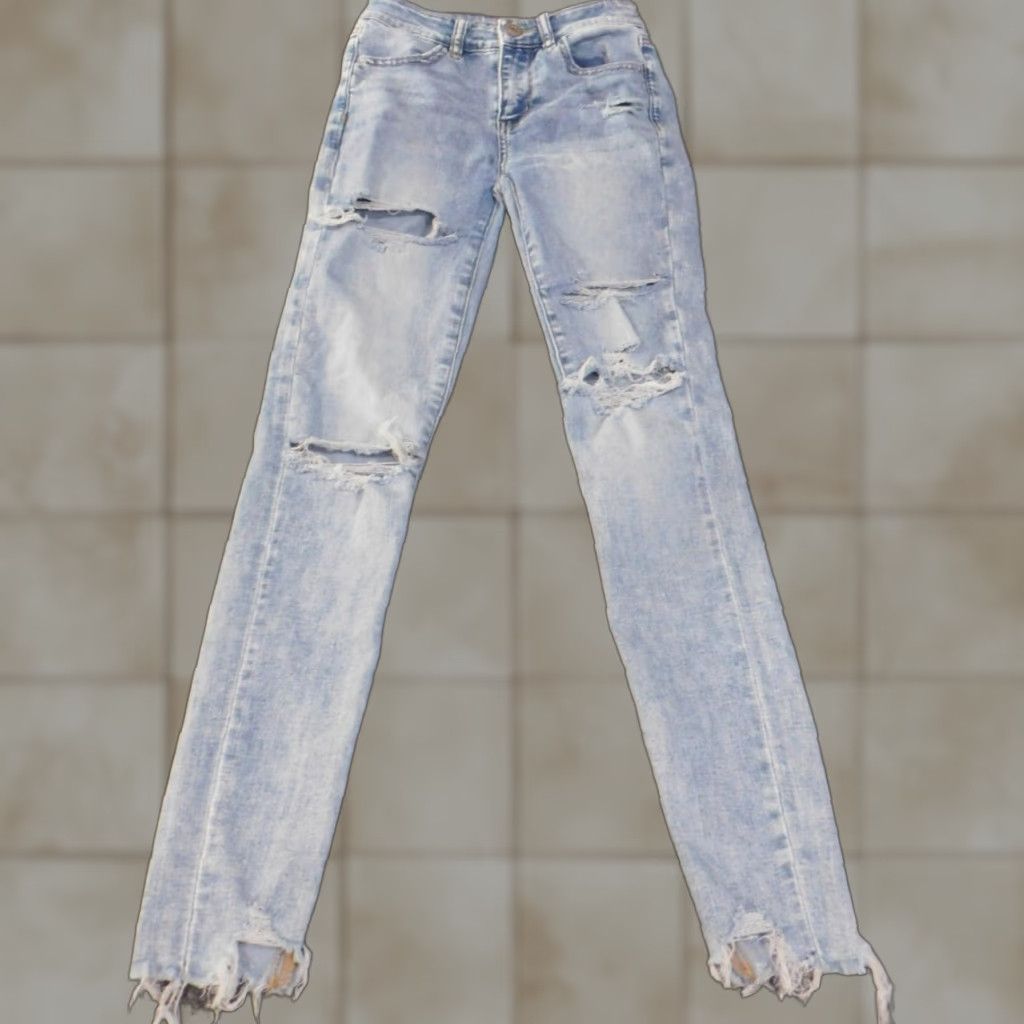 American Eagle Outfitters American Eagle Outfitters Jeans Womens 00 Blue High Rise Jegging Distressed Light Wash Regular Size 24" / US 00 / IT 34 - 1 Thumbnail