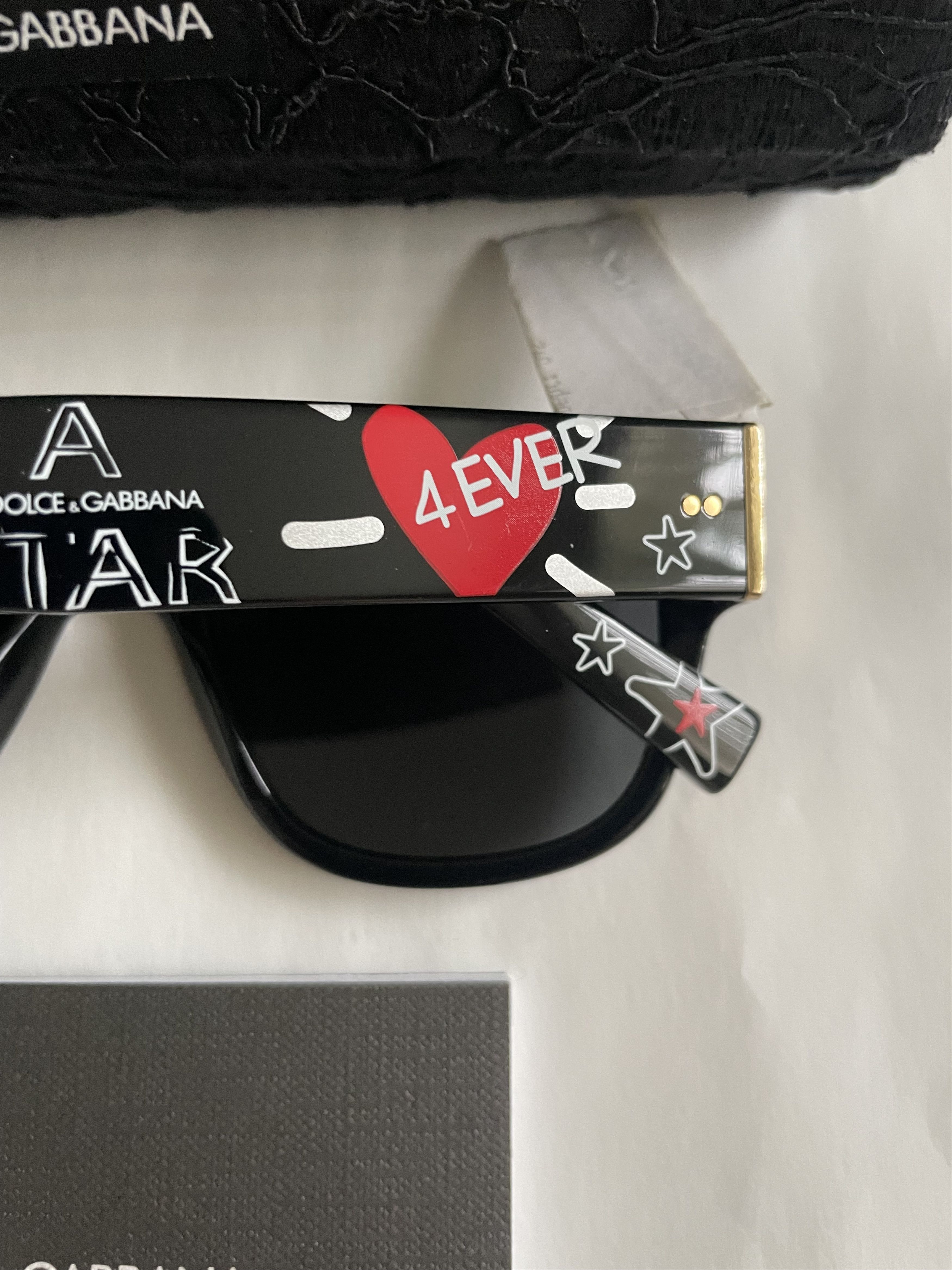 Dolce & Gabbana DOLCE & GABBANA DG 4338 Graffitti Star Heart Sunglasses Size ONE SIZE - 8 Thumbnail
