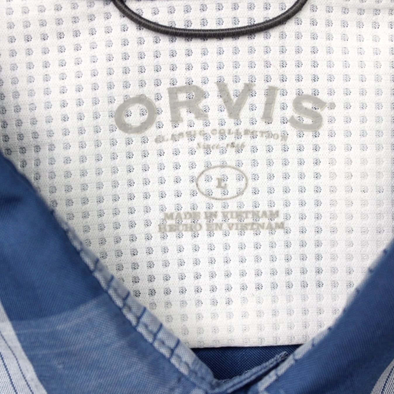 Orvis Orvis Shirt Mens Large Blue Plaid Three Forks Knit Short Sleeve Button Hiking Size US L / EU 52-54 / 3 - 7 Thumbnail