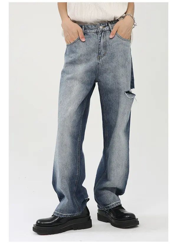 Japanese Brand Manami x Riyo Vintage gradient wash side ripped jeans y2k Size US 32 / EU 48 - 3 Thumbnail