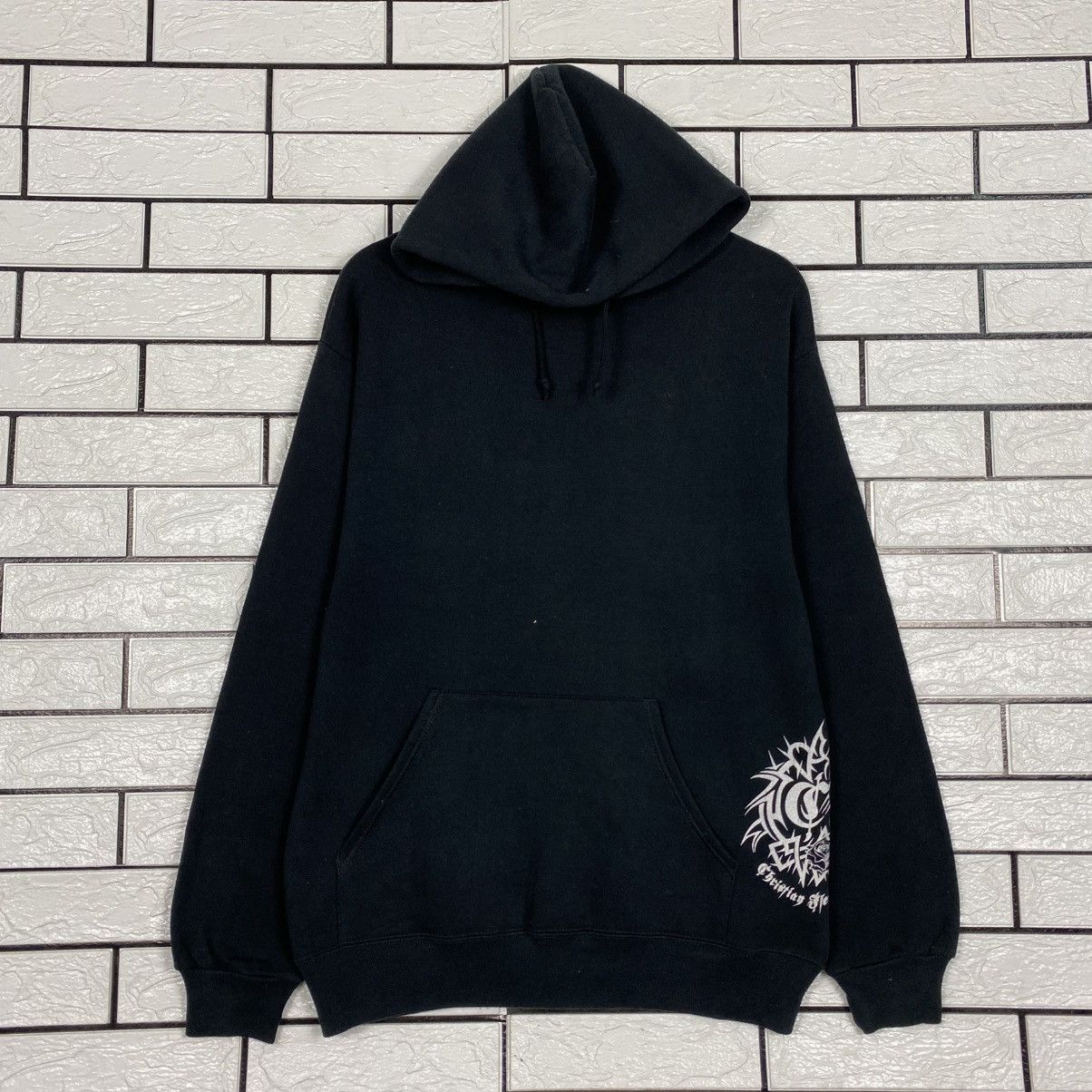 Japanese Brand Tribal Graphic Hoodie Black Goth Y2K Streetwear Size US L / EU 52-54 / 3 - 2 Thumbnail