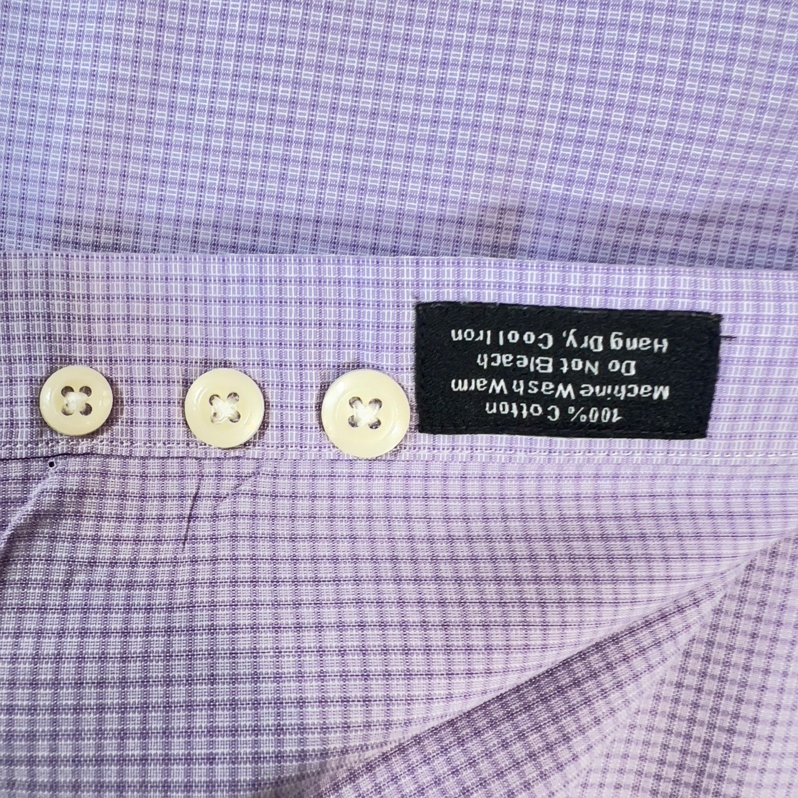 David Donahue David Donahue Dress Shirt Mens 18 34/35 Purple Micro Check Size US XL / EU 56 / 4 - 11 Thumbnail