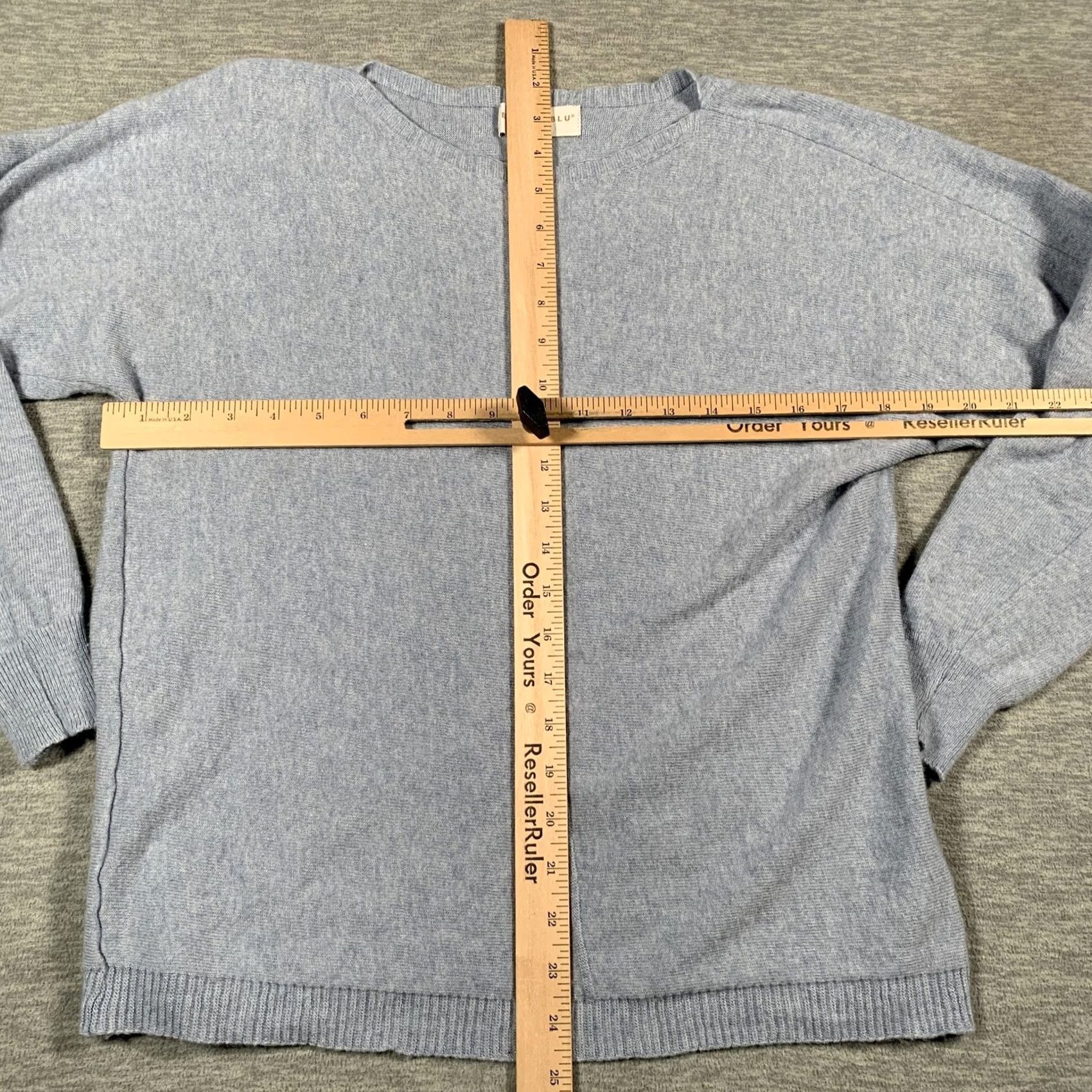 Vintage BIANCO&BLU Sweater Crewneck Womens Large Blue Wool Cashmere Blend Made in Italy Size L / US 10 / IT 46 - 6 Thumbnail
