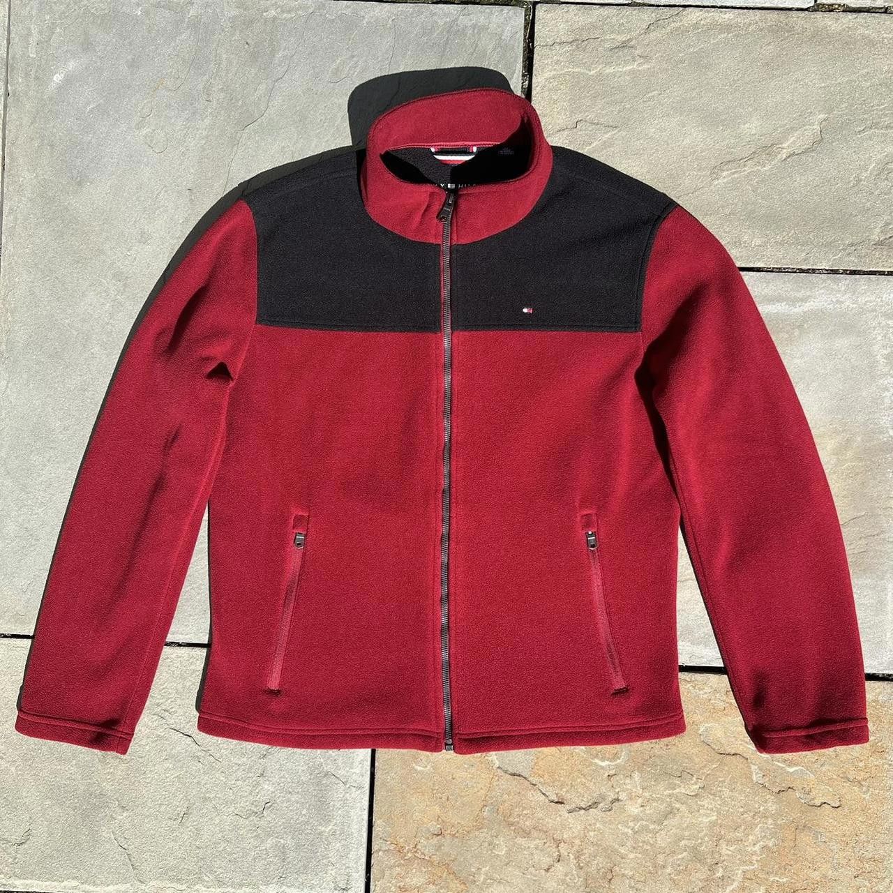 Tommy Hilfiger Tommy Hilfiger Red and Black Colorblock Fleece Jacket Size US M / EU 48-50 / 2 - 1 Thumbnail