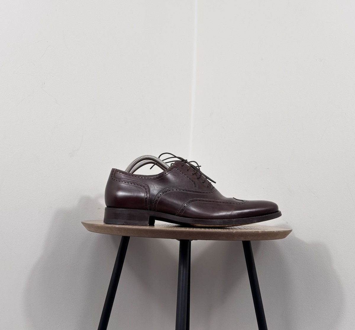 Santoni Santoni Men’s Burgundy Brown Leather Oxford Dress Shoes Size US 9 / EU 42 - 2 Thumbnail