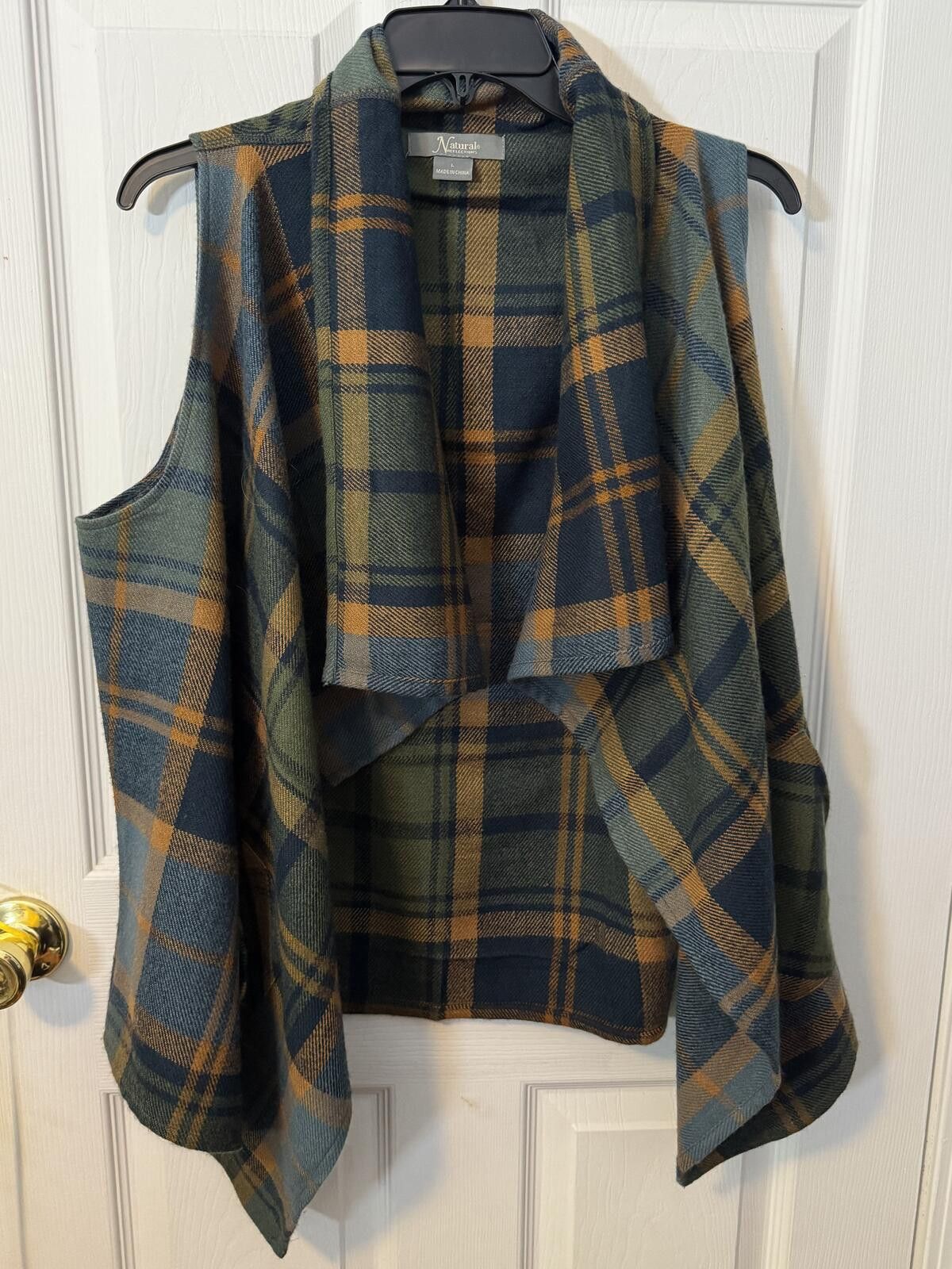 Other Natural Collections Plaid Open Front Vest-Large Size L / US 10 / IT 46 - 1 Thumbnail