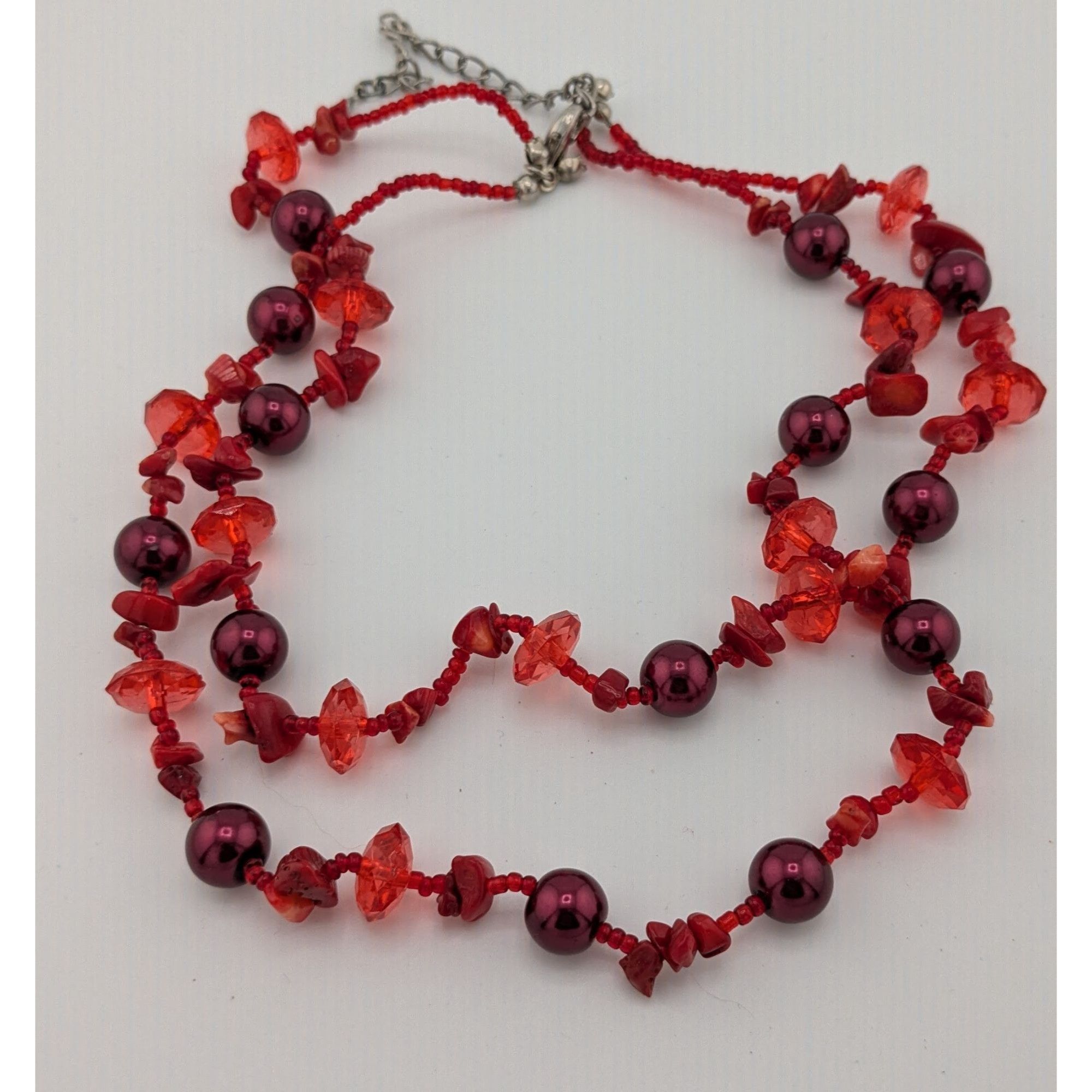 Other Vintage Red Beaded Glass Shell And Pearl Beaded Necklace Size ONE SIZE - 6 Thumbnail