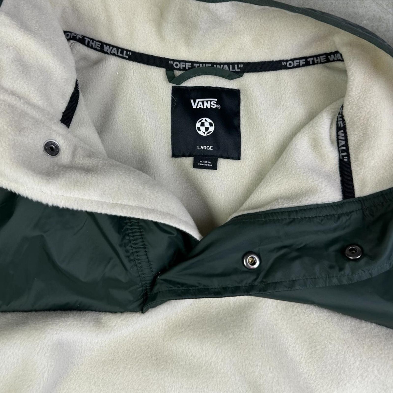 Vans Vans Mammoth Fleece Cream & Green Anorak Jacket Large Size US L / EU 52-54 / 3 - 3 Thumbnail