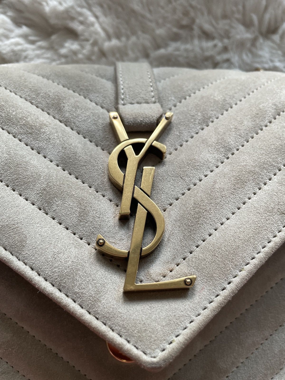 Yves Saint Laurent YSL COLLEGE MEDIUM IN QUILTED SUEDE Size ONE SIZE - 19 Thumbnail