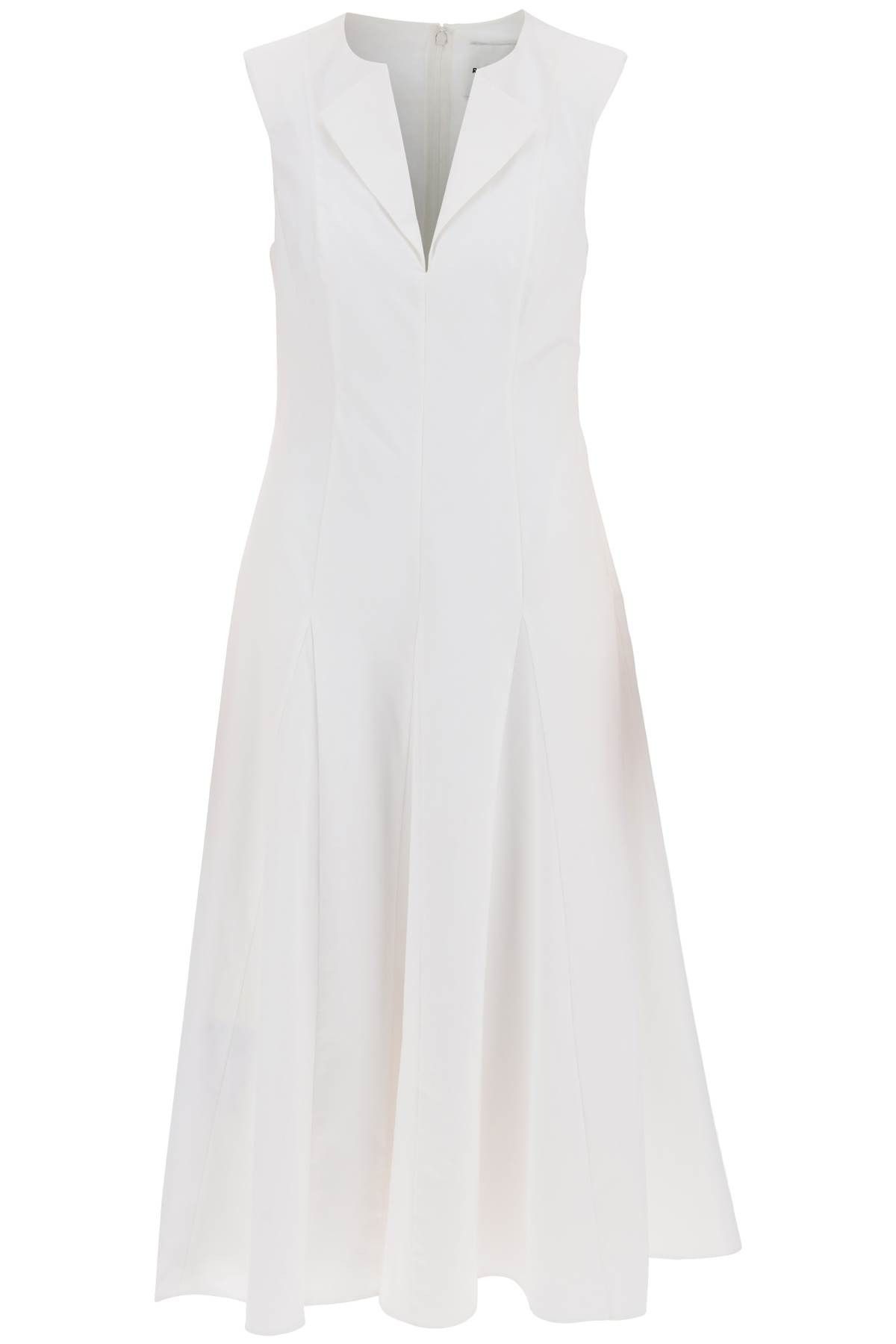 image of Roland Mouret Cotton Poplin Midi Dress In in Bianco, Women's (Size Medium)