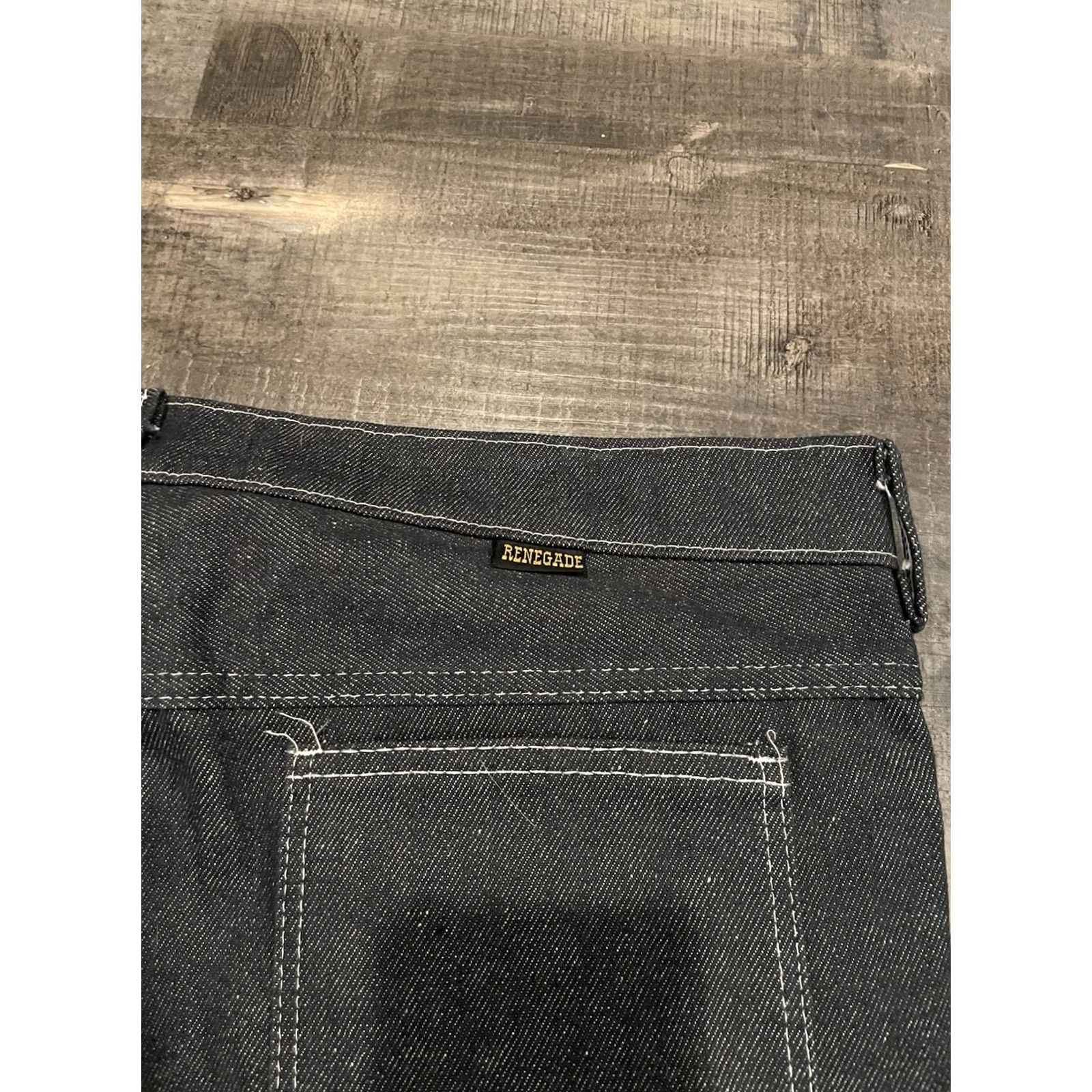 Denime VINTAGE Renegade Denim Jeans Mens Size 38x33 Dark Wash Blue 1970s Rockabilly Casual Jeans Mens Size US 38 / EU 54 - 2 Thumbnail