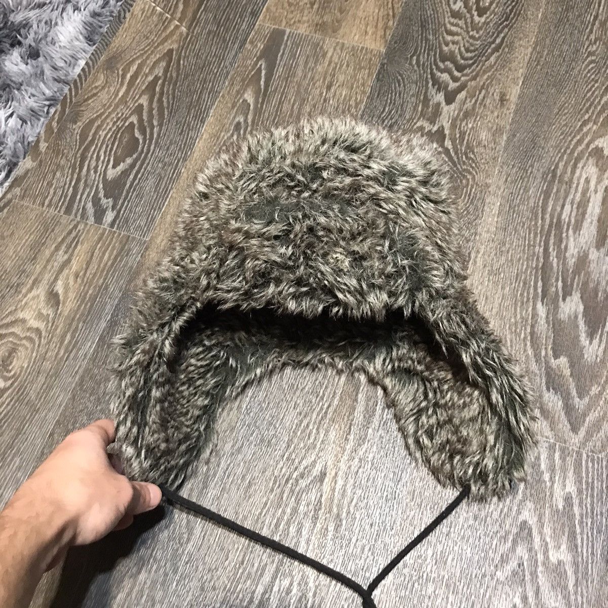 20471120 Vintage Mohair Hat with Ear Flaps Beanie Wool Fur Size ONE SIZE - 4 Thumbnail