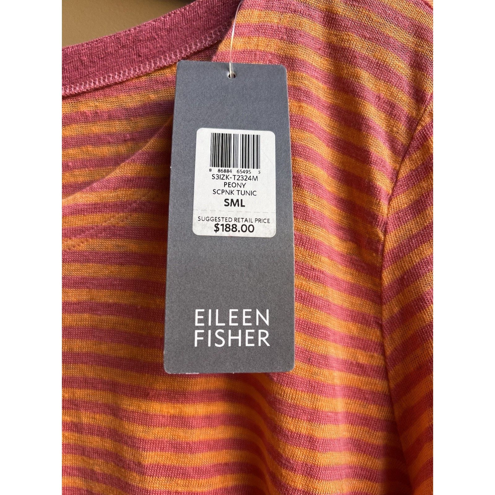 Eileen Fisher NWT Eileen Fisher (S) Linen Tunic Organic Preppy Pink Orange Size S / US 4 / IT 40 - 2 Thumbnail