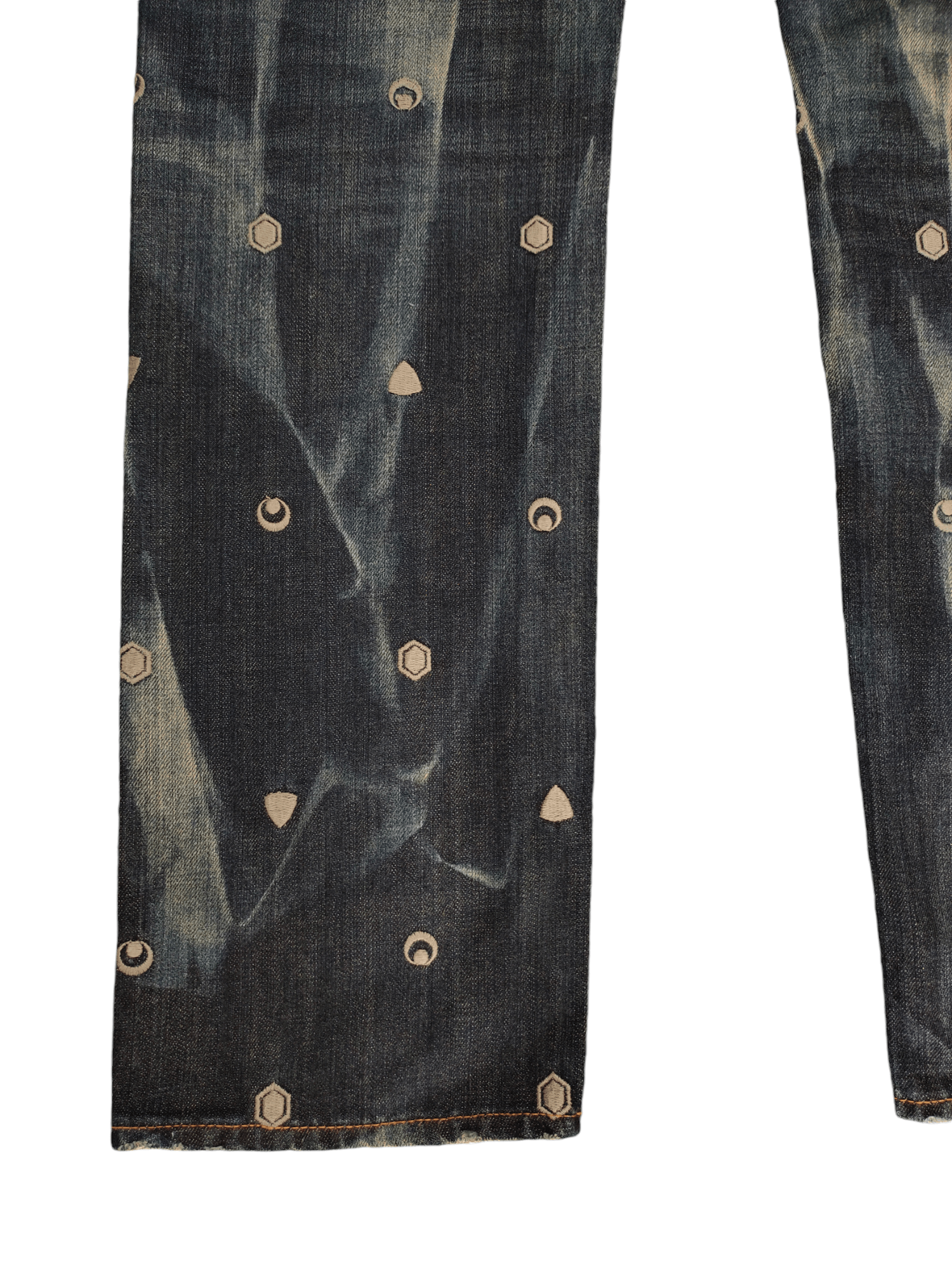 Comme des Garcons × Undercover Japanese Brand Takeo Kikuchi Embroidered Distress Faded Jean Size US 33 - 9 Thumbnail