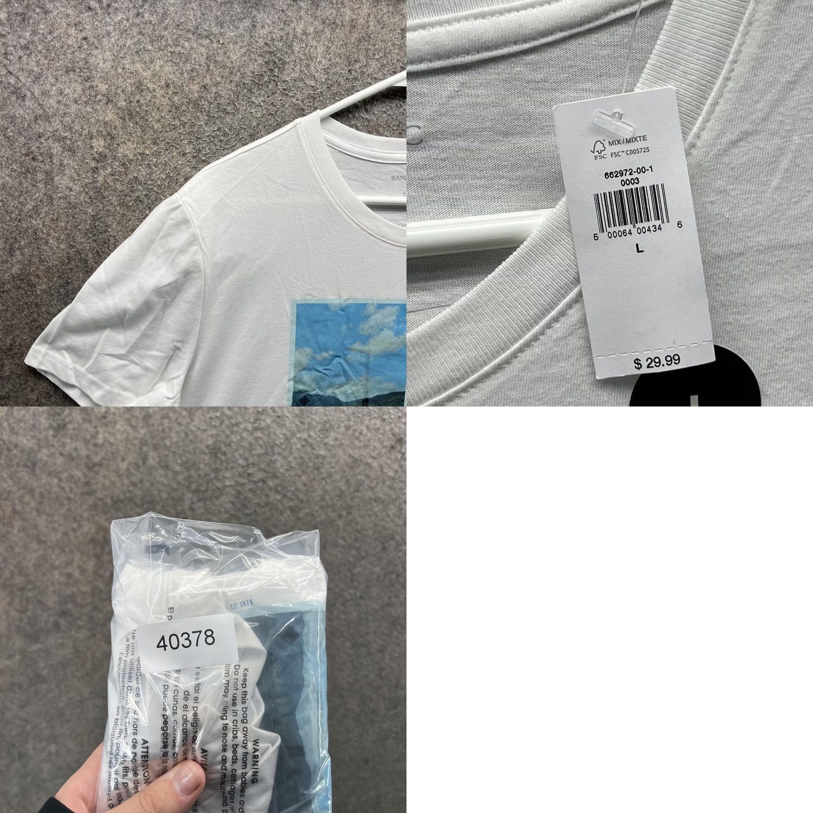 Banana Republic Banana Republic Mens Large White Eco Graphic Nature Travel Photo Tee Shirt LEDC Size US L / EU 52-54 / 3 - 8 Thumbnail