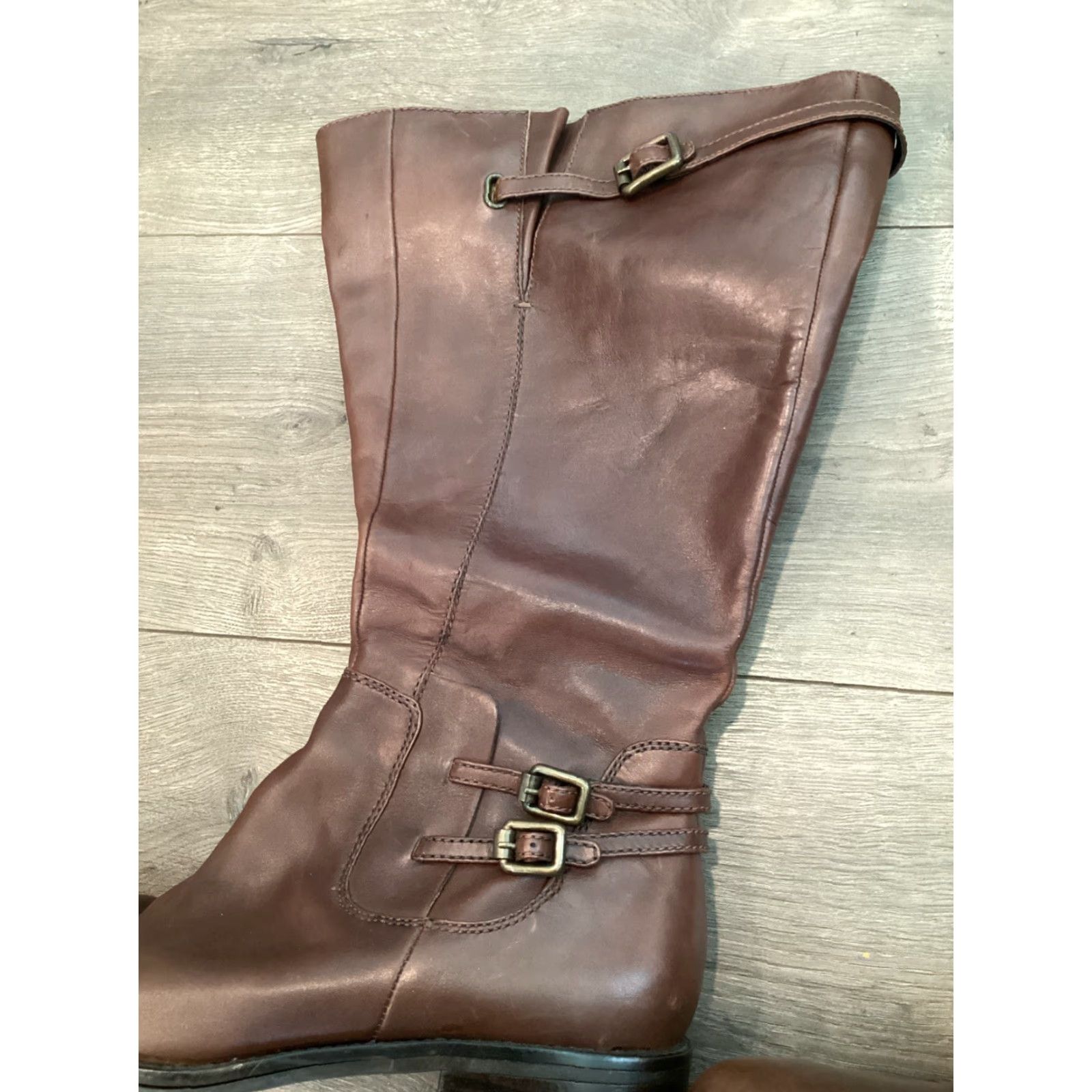 Ecco ECCO Boots Women Leather Brown Size 10/10.5 Adult Women Low Heel 1-1.9 in Boots, No Box, Light Scratches Size US 10.5 / IT 40.5 - 3 Thumbnail