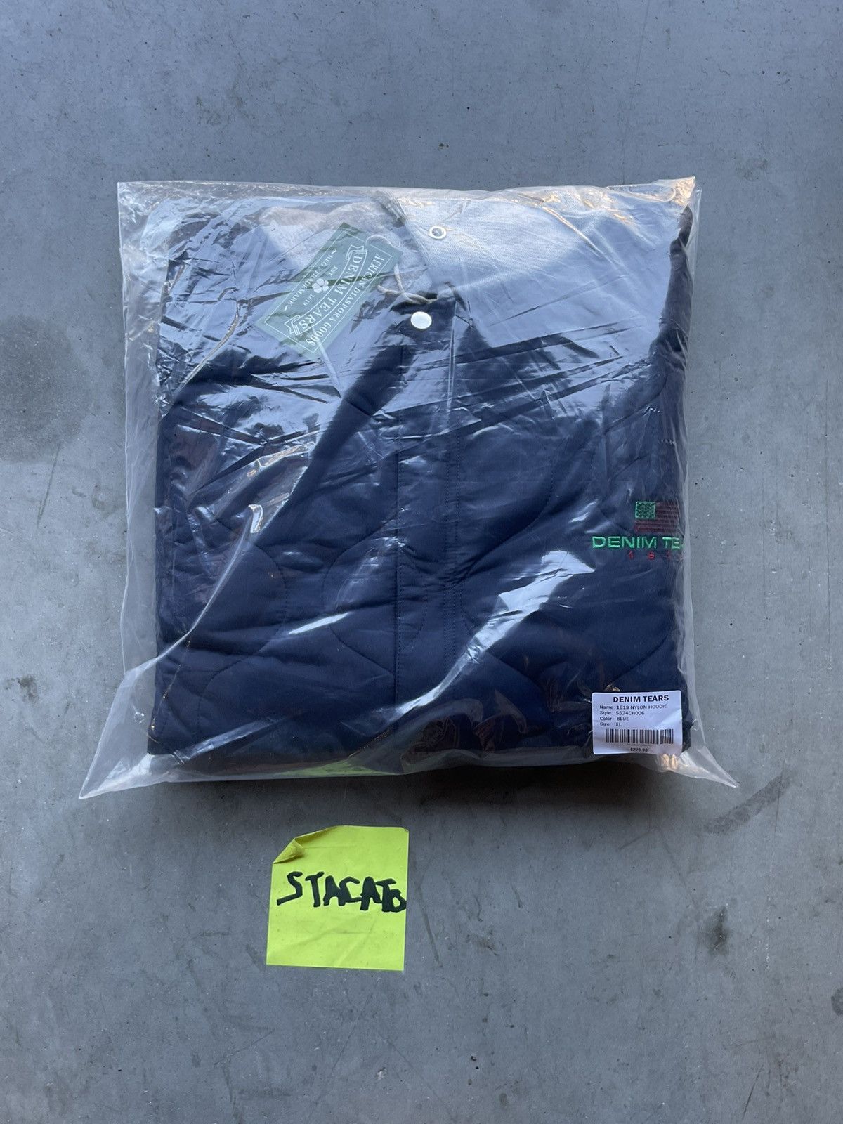 DENIM TEARS Denim Tears Quilted Nylon Hoodie Navy Blue Size US XL / EU 56 / 4 - 12 Thumbnail