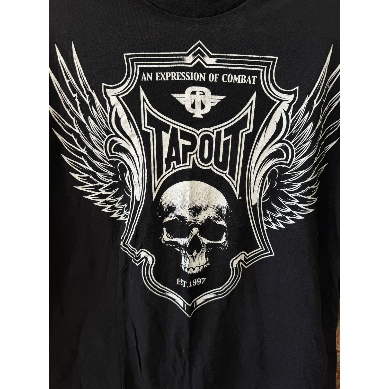 Tapout TapOut Mens XL Black Graphic Tee Skull Combat Grunge Y2K Size US XL / EU 56 / 4 - 4 Thumbnail