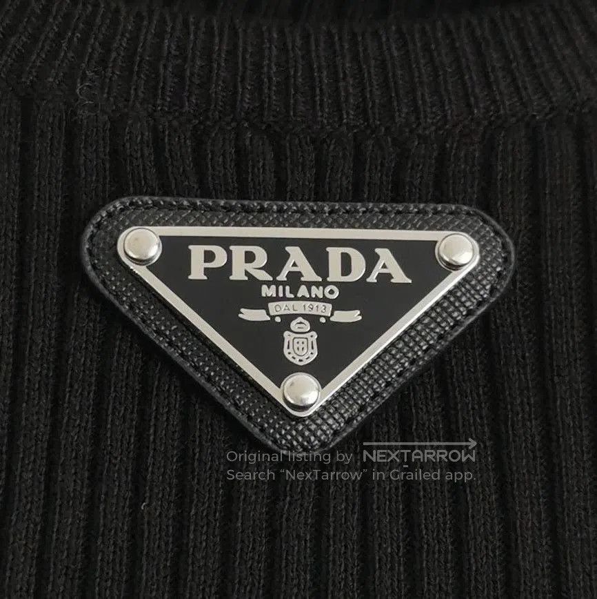 Prada Prada Black Cotton Ribbed Knit Sweater . Size XS / US 0-2 / IT 36-38 - 3 Thumbnail