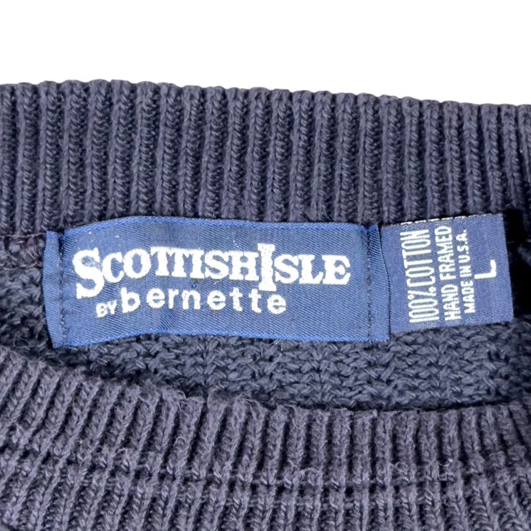 Vintage VINTAGE Scottish Isle Sweater Adult MEDIUM Blue Embroidered Golf 90s USA Made Cotton Pullover Mens Size US M / EU 48-50 / 2 - 4 Thumbnail