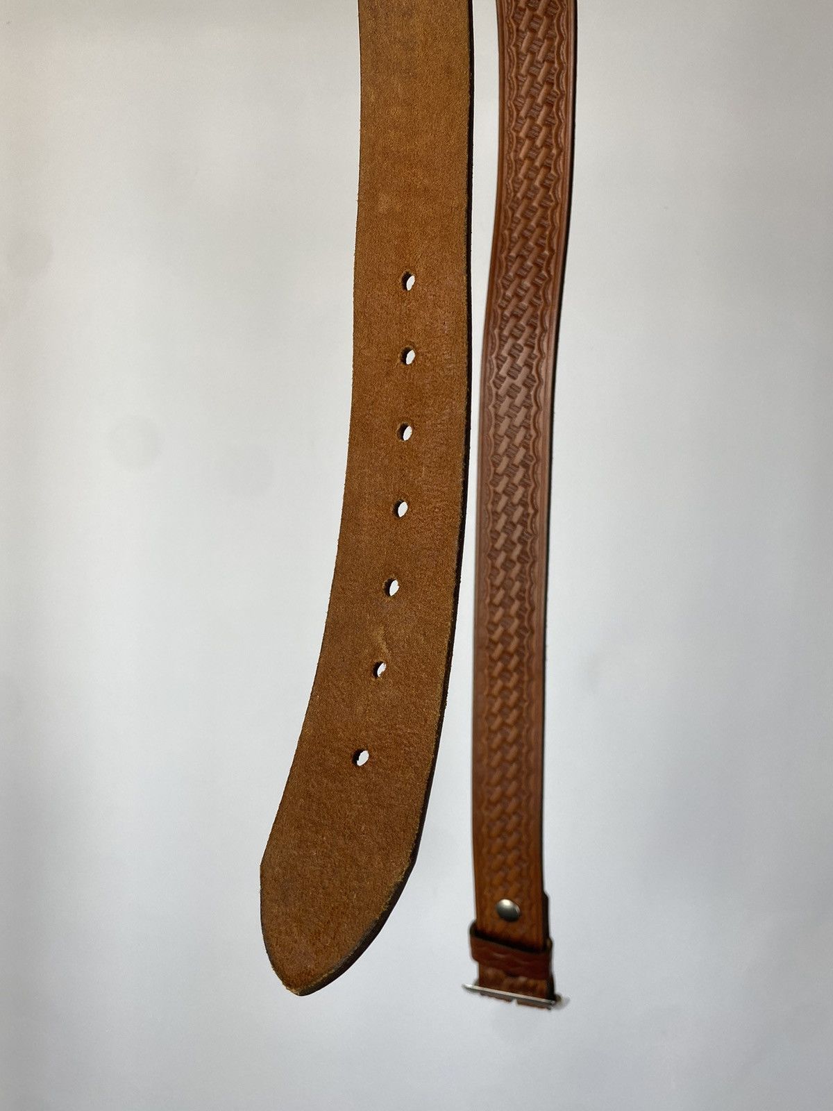 Cowboy Equipment × Hysteric Glamour × Japanese Brand Vintage 90s BUCHEIMER Leather Hawaii Cowboy Belt Size ONE SIZE - 9 Thumbnail