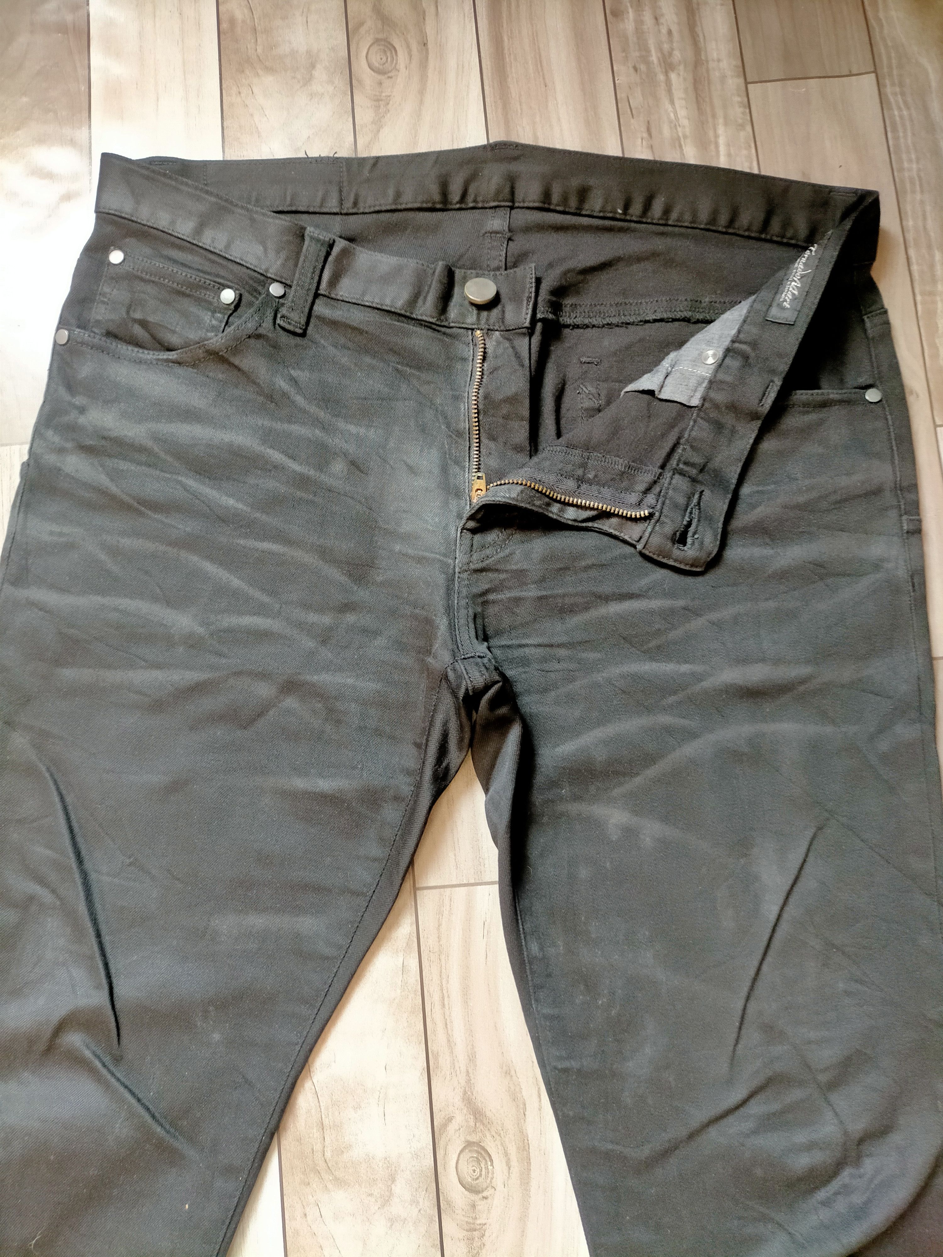 Tornado Mart Tornado Mart Whiskers Waxed Skinny Black Jeans Size US 34 / EU 50 - 6 Thumbnail