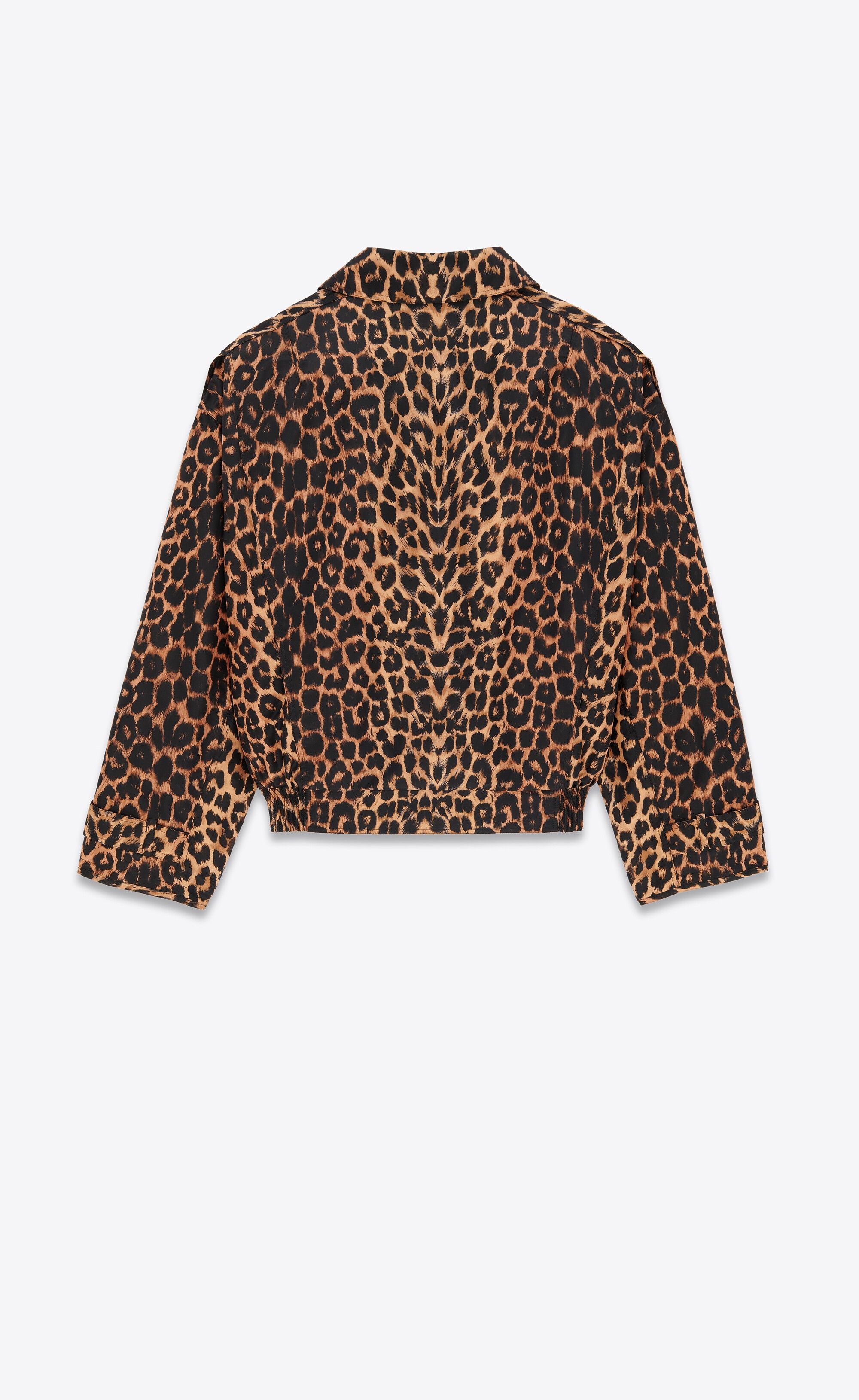 Saint Laurent Paris o1s1wg110625 770540 Jacket in Leopard Silk Taffeta Leopard Size US M / EU 48-50 / 2 - 2 Thumbnail